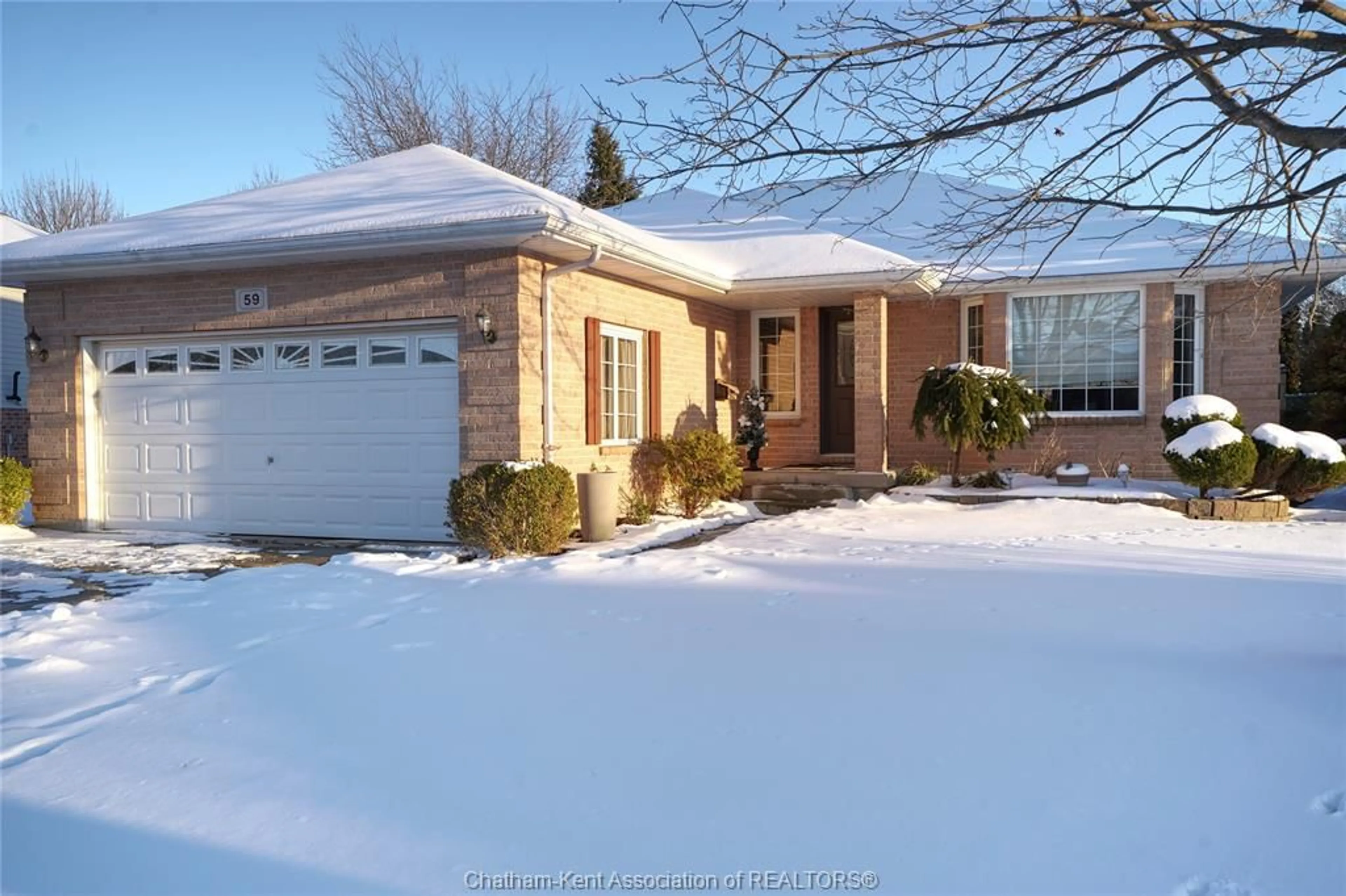 Home with brick exterior material, street for 59 Blossom Pl, Chatham Ontario N7L 5L4