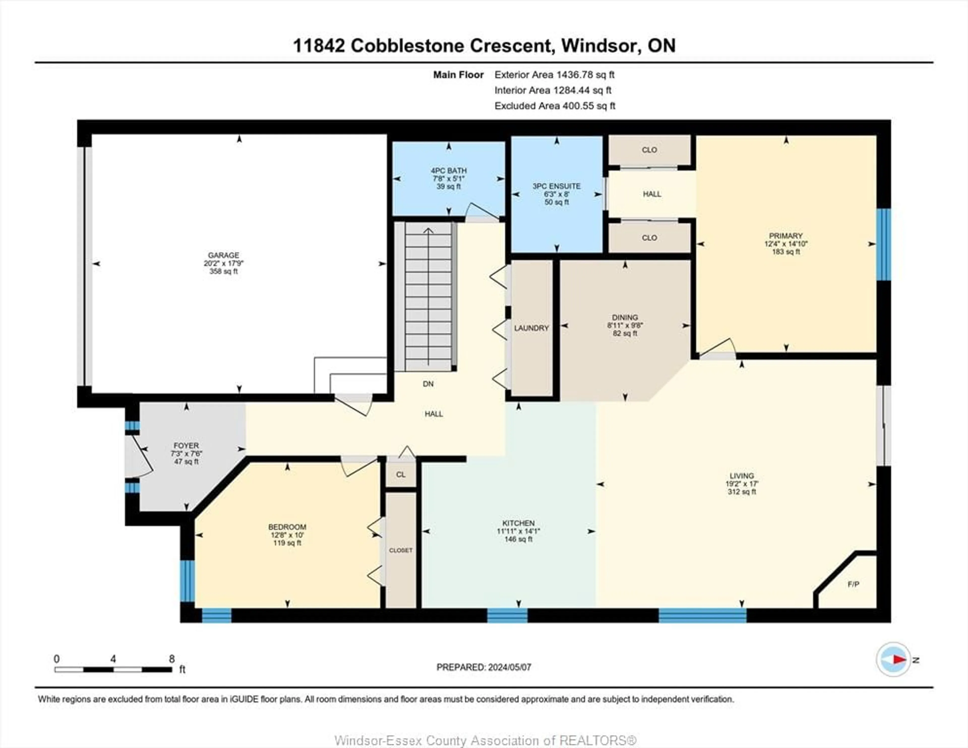 Floor plan for 11842 Cobblestone Cres, Windsor Ontario N8P 1T8