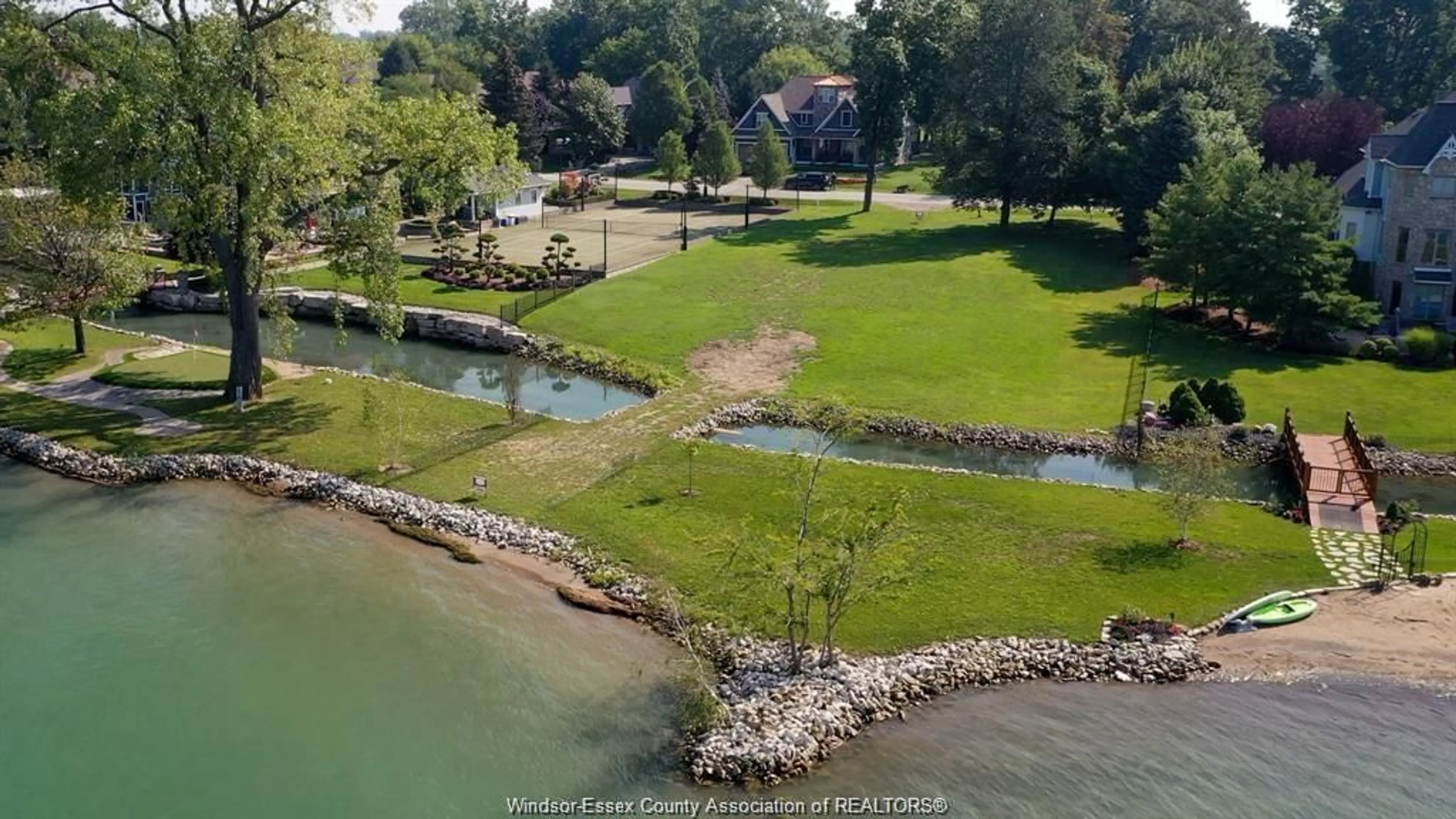 A pic from outside/outdoor area/front of a property/back of a property/a pic from drone, water/lake/river/ocean view for 326 CRYSTAL BAY Dr, Amherstburg Ontario N9V 4A6