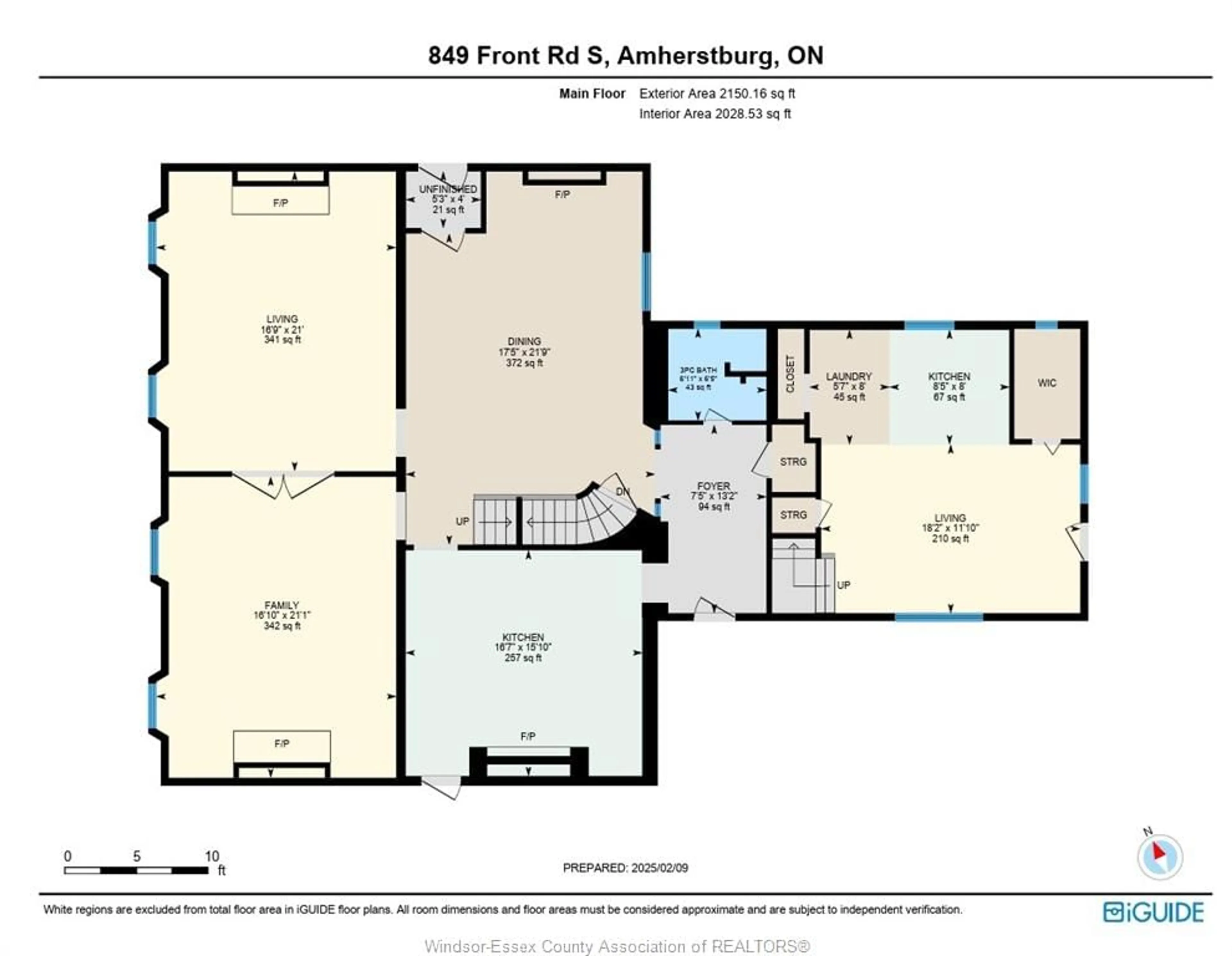 Floor plan for 849 Front Rd, Amherstburg Ontario N9V 2M4