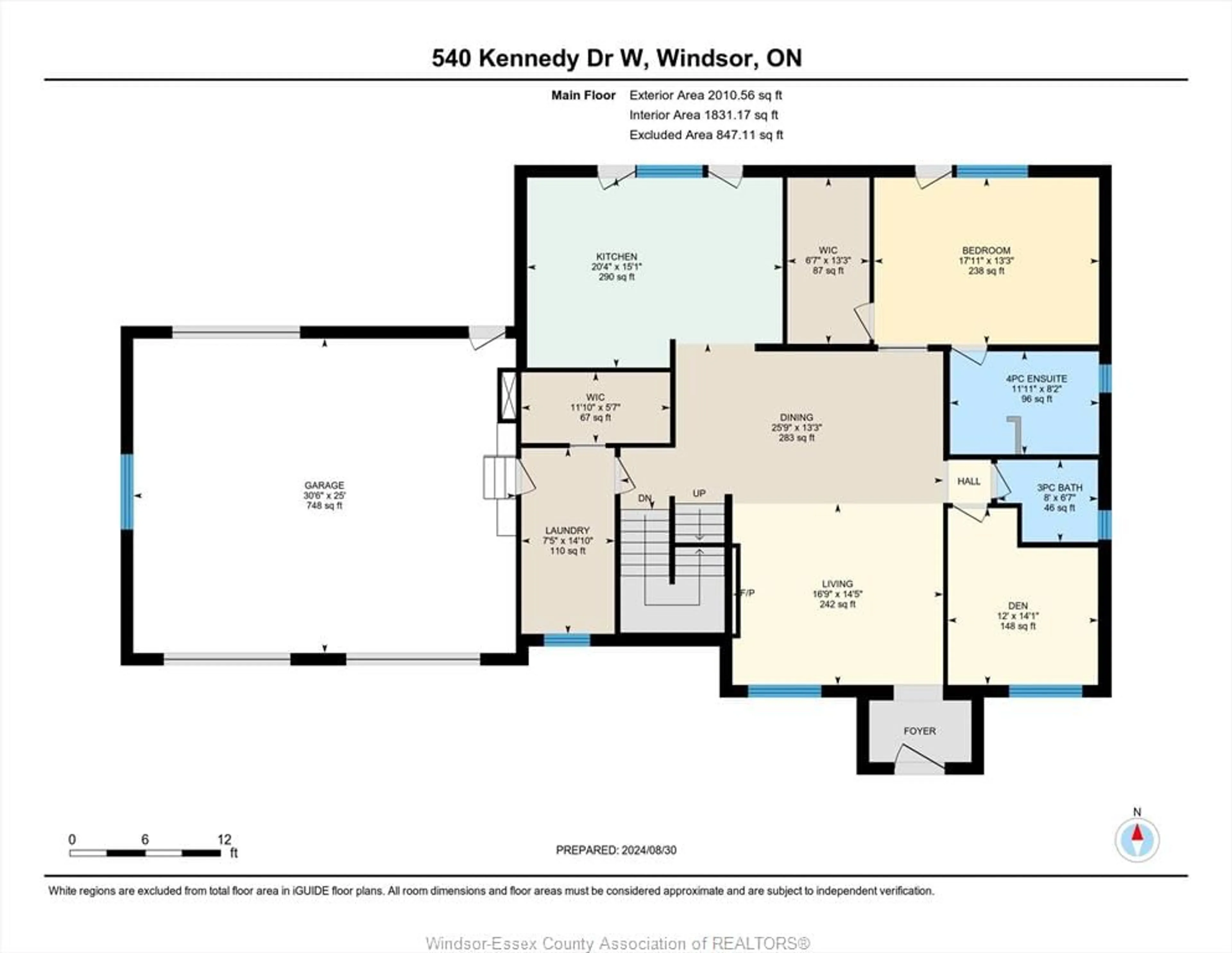 Floor plan for 540 KENNEDY Dr, Windsor Ontario N9G 1S9