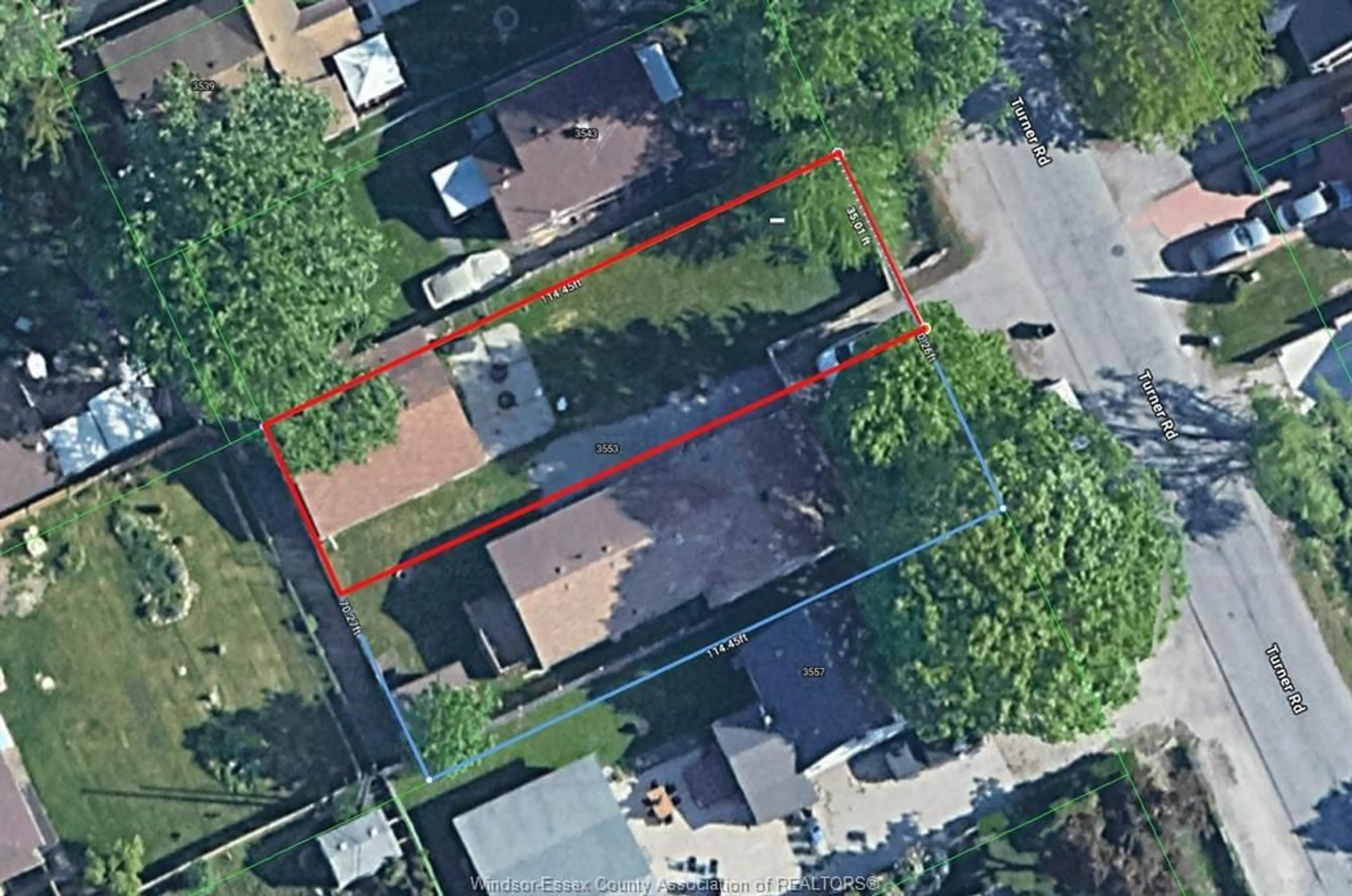 A pic from outside/outdoor area/front of a property/back of a property/a pic from drone, street for V/L TURNER Rd, Windsor Ontario N8W 3M7