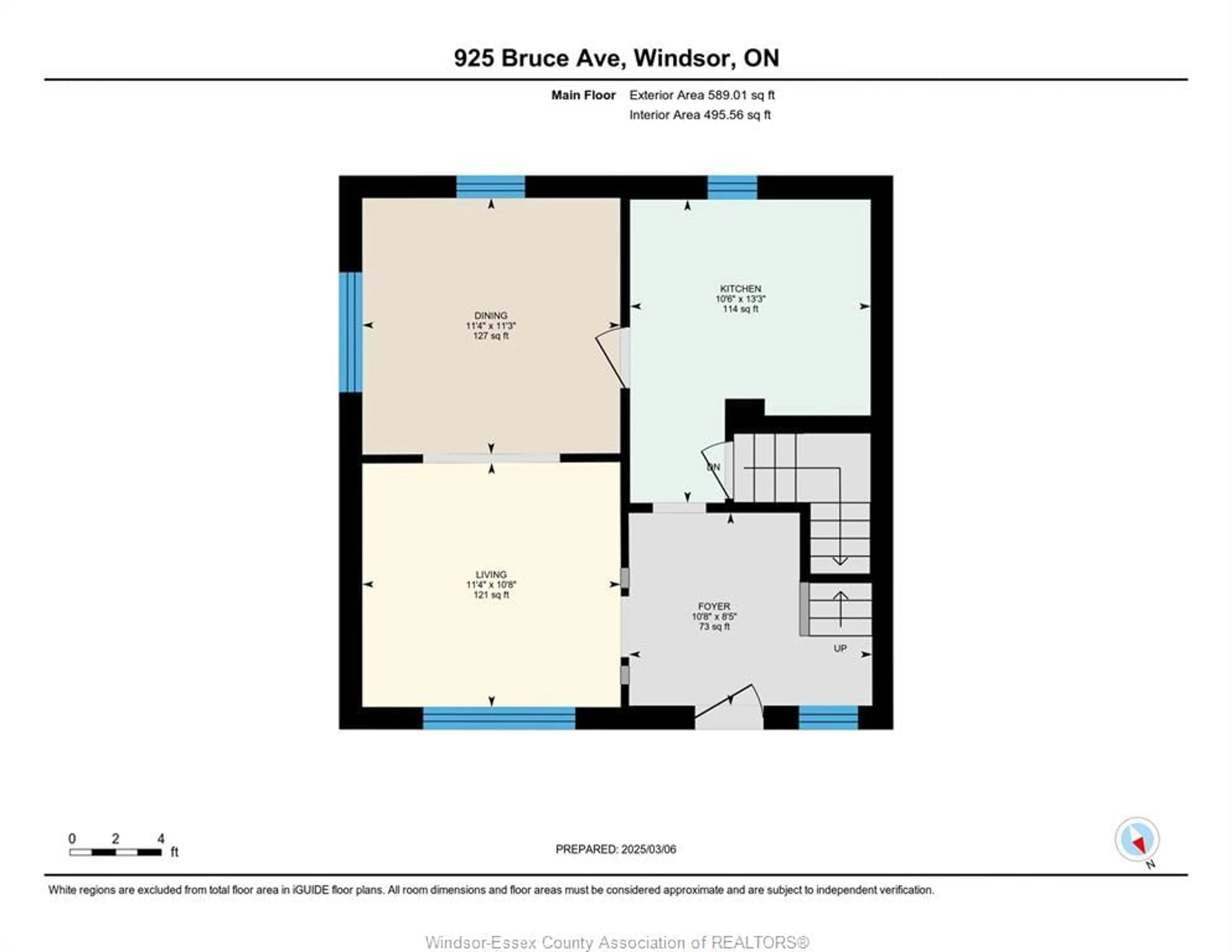 Floor plan for 925 Bruce Ave, Windsor Ontario N9A 4X8