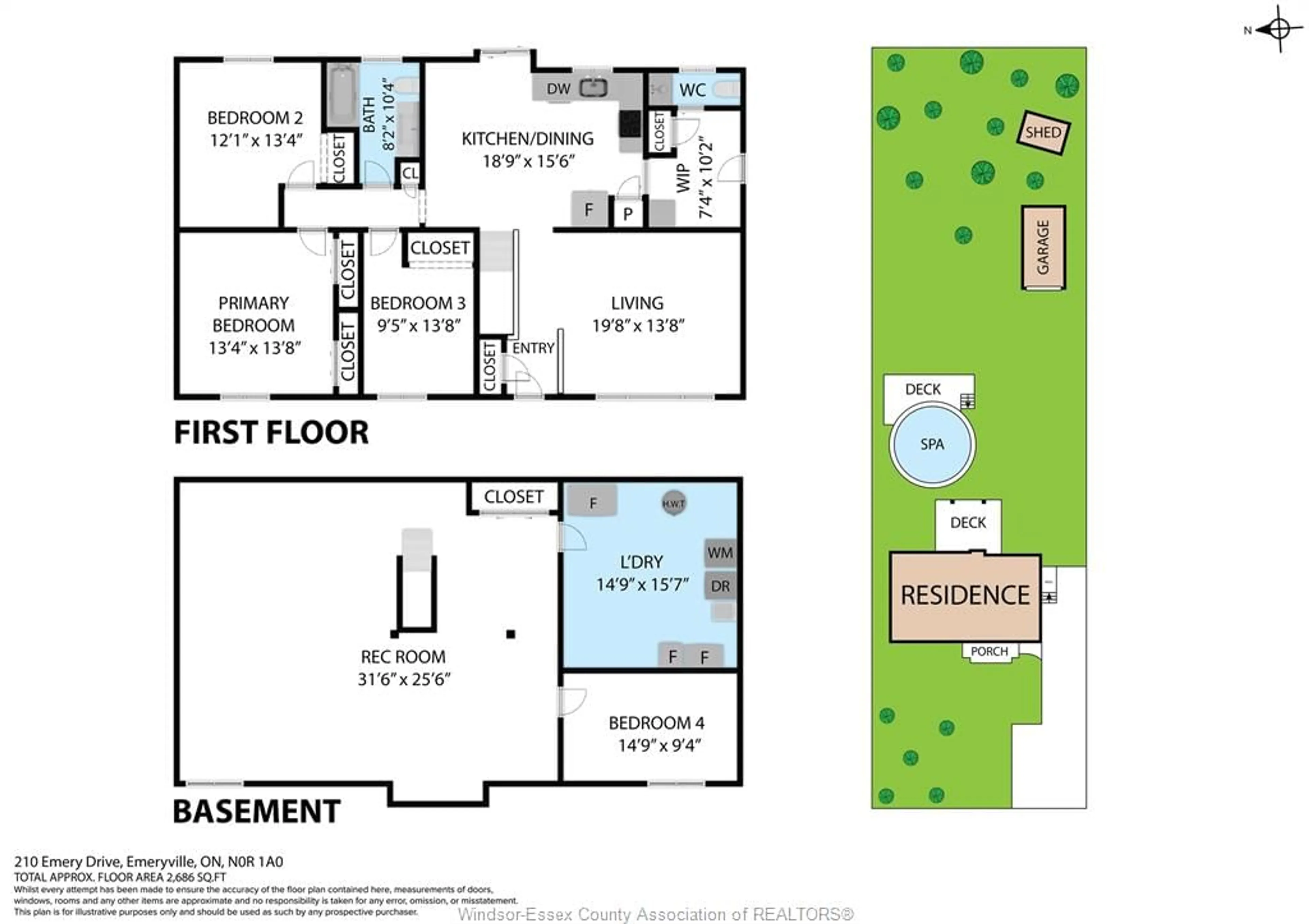 Floor plan for 210 Emery Drive, Lakeshore Ontario N0R1C0