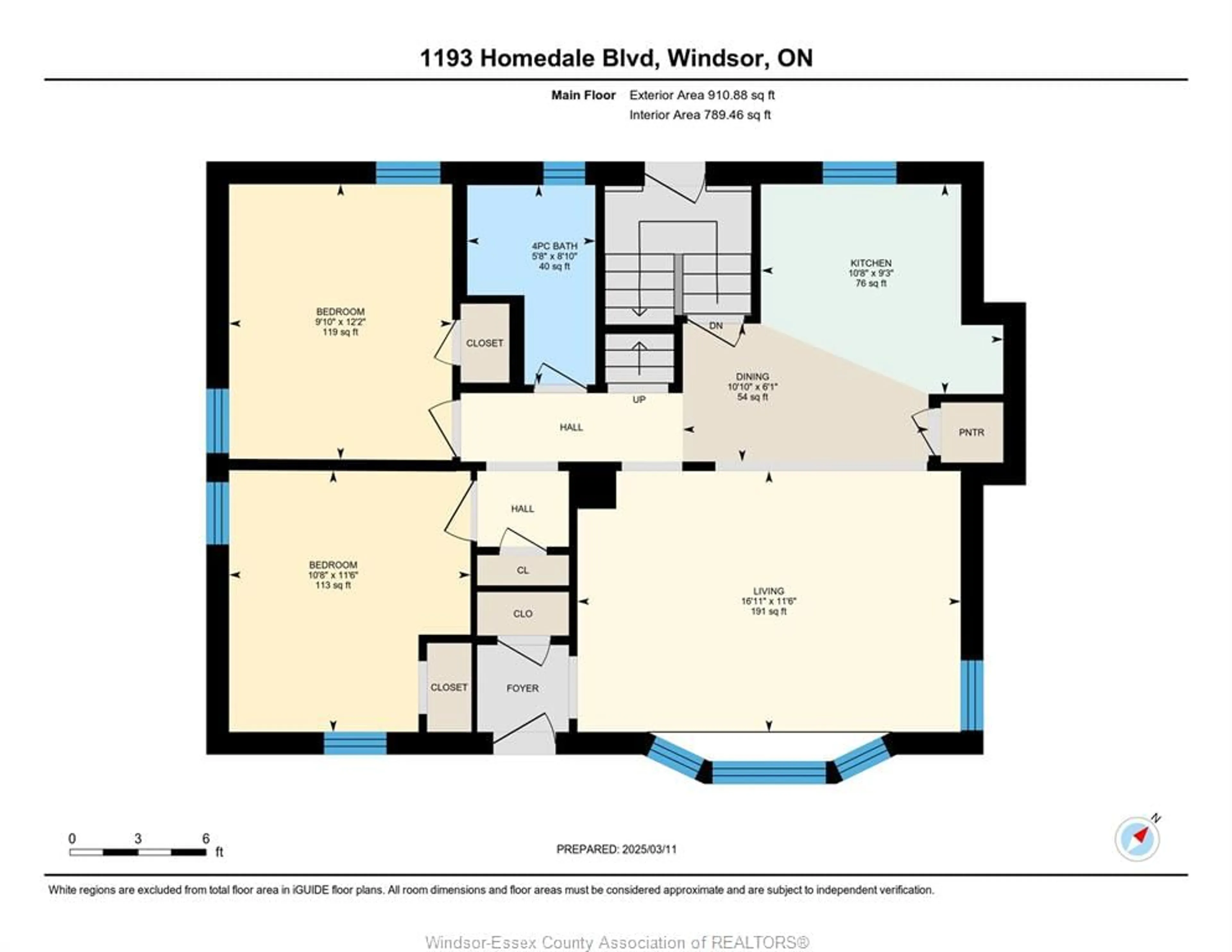 Floor plan for 1193 Homedale Blvd, Windsor Ontario N8S 2T6