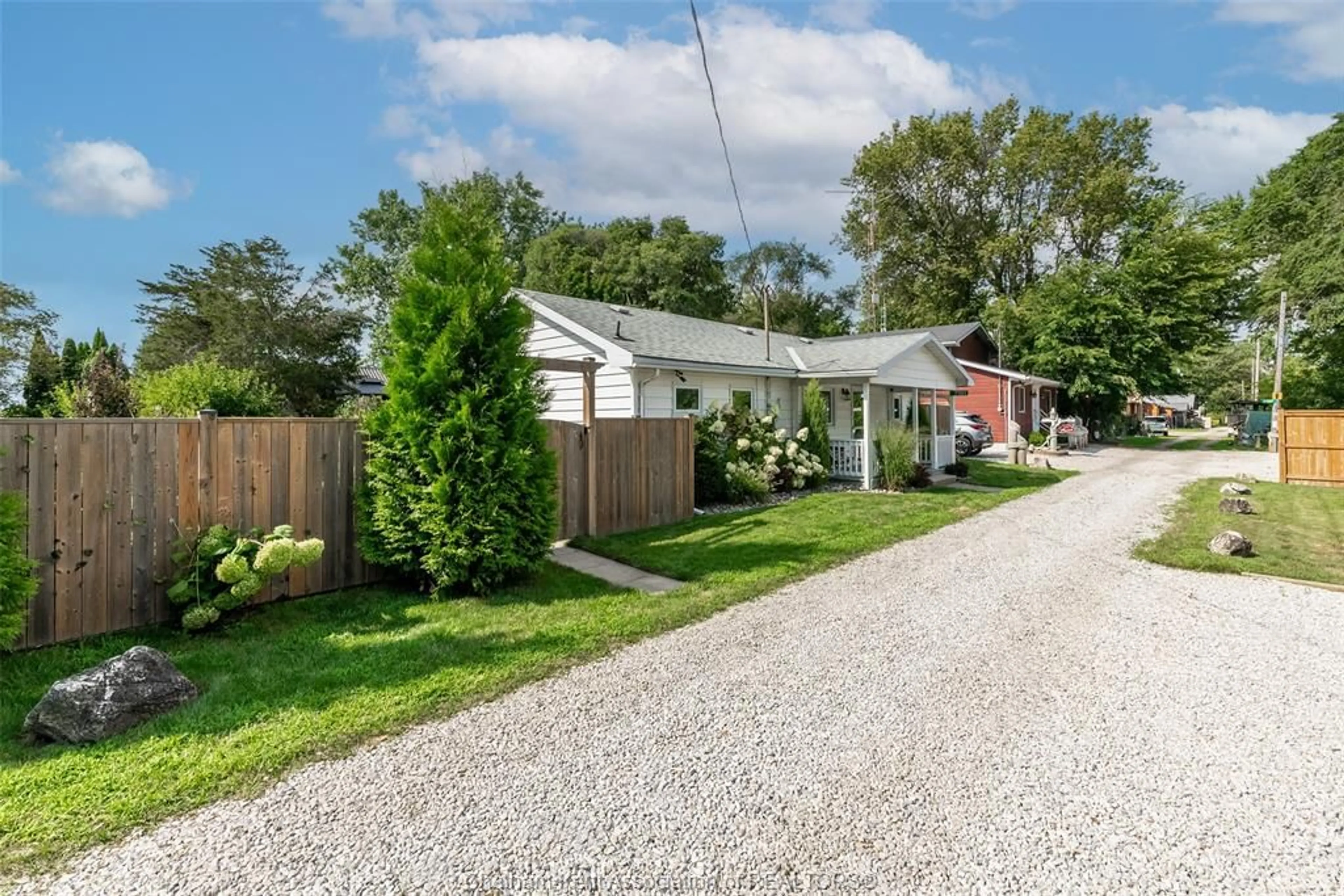 A pic from outside/outdoor area/front of a property/back of a property/a pic from drone, street for 7191 Haven Line, Mitchell's Bay Ontario N8A 4L3