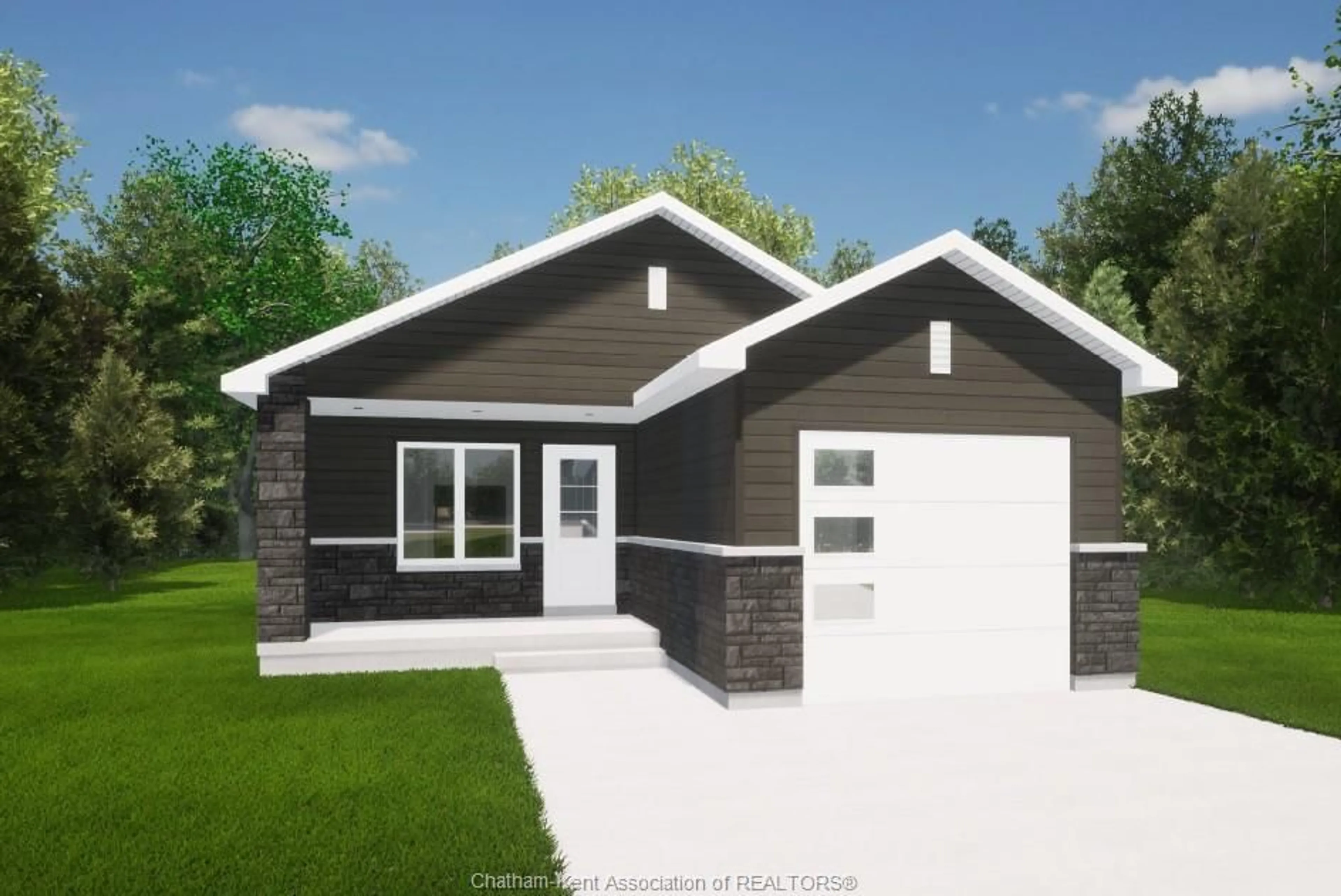 Home with vinyl exterior material, street for 216 IRONWOOD Trail, Chatham Ontario N7M0T3
