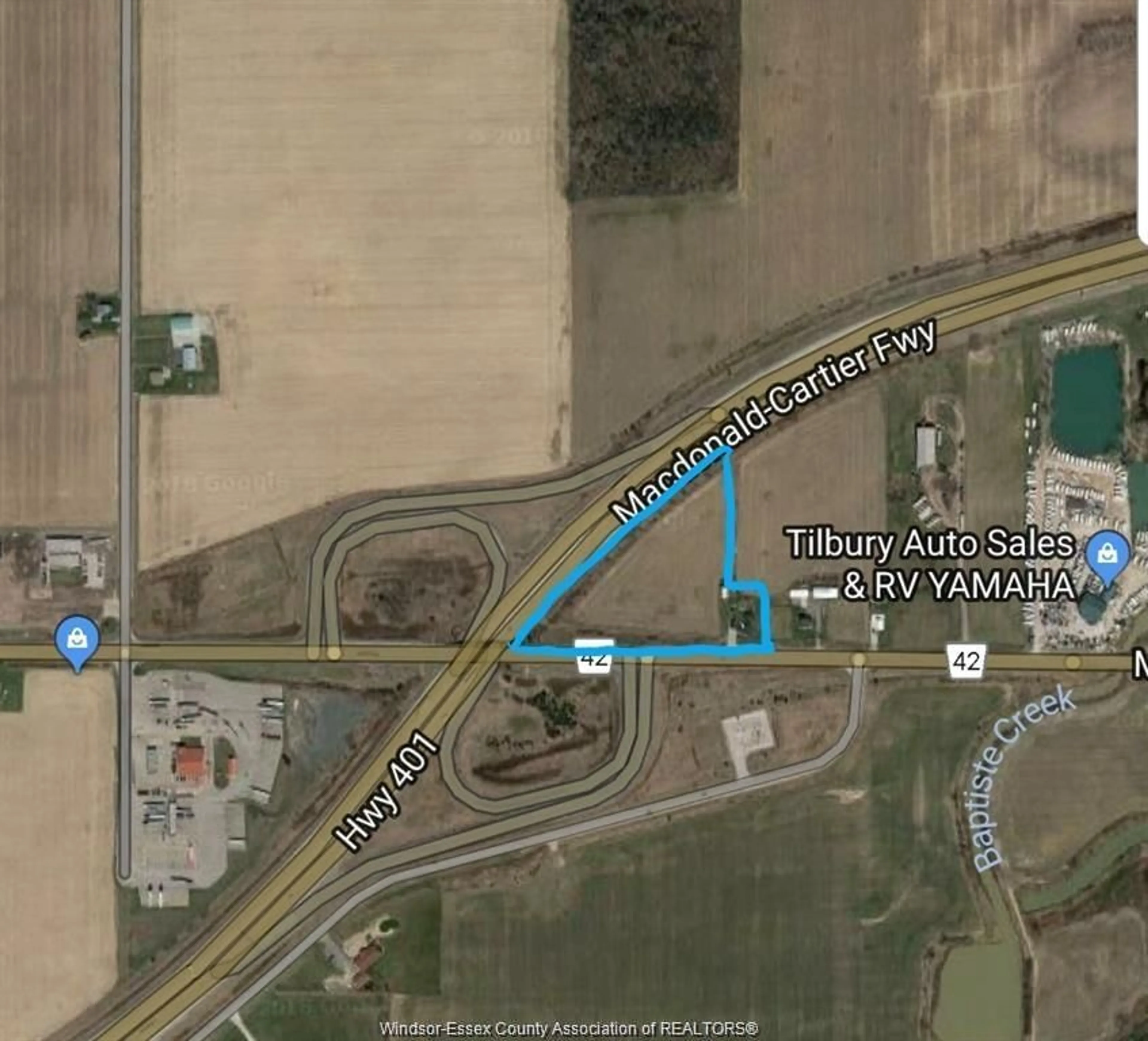 Picture of a map for 20100 COUNTY RD 42, Tilbury North Ontario N0P 2L0