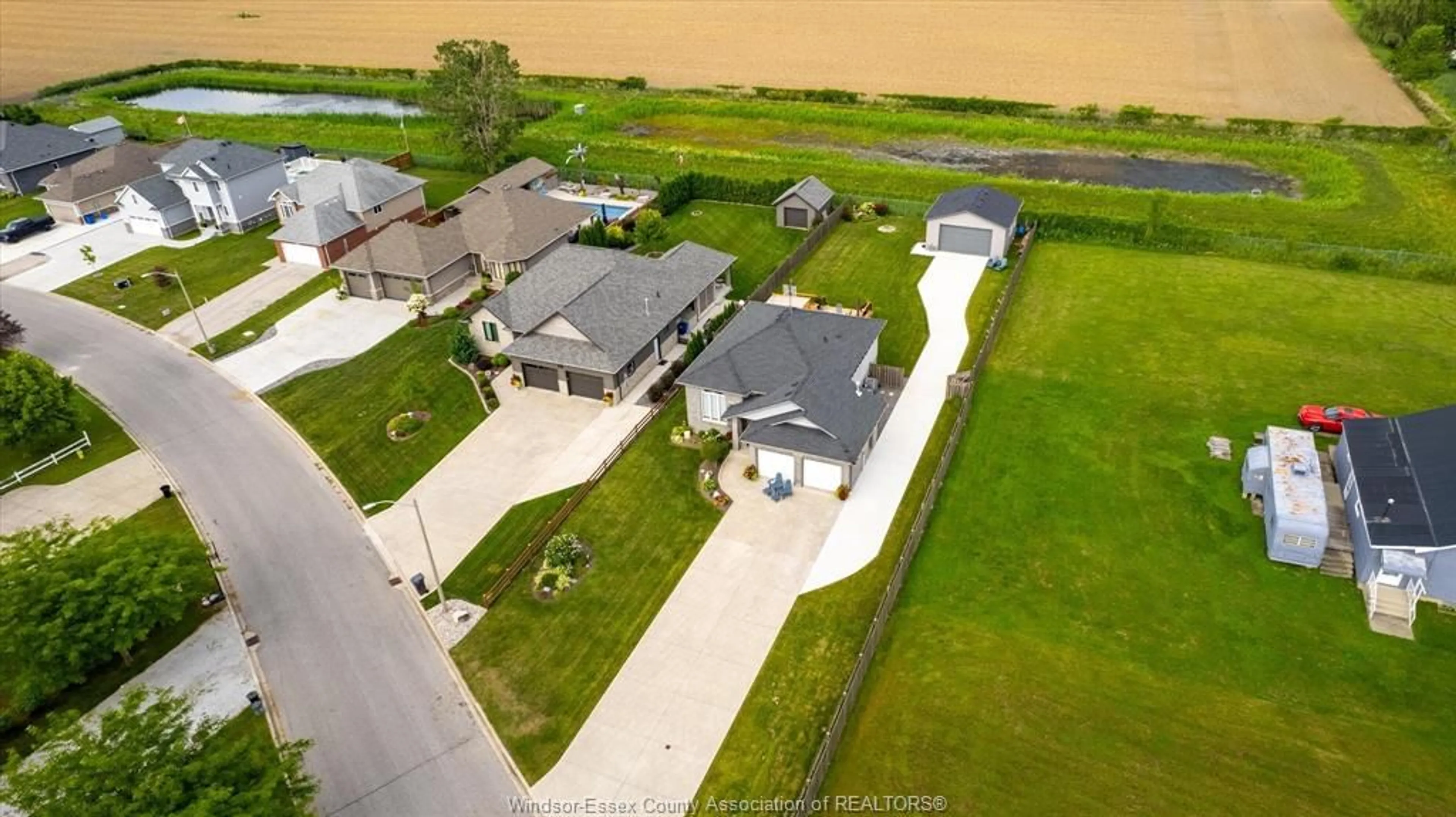 A pic from outside/outdoor area/front of a property/back of a property/a pic from drone, water/lake/river/ocean view for 247 COLUMBUS Dr, Stoney Point Ontario N0R 1N0