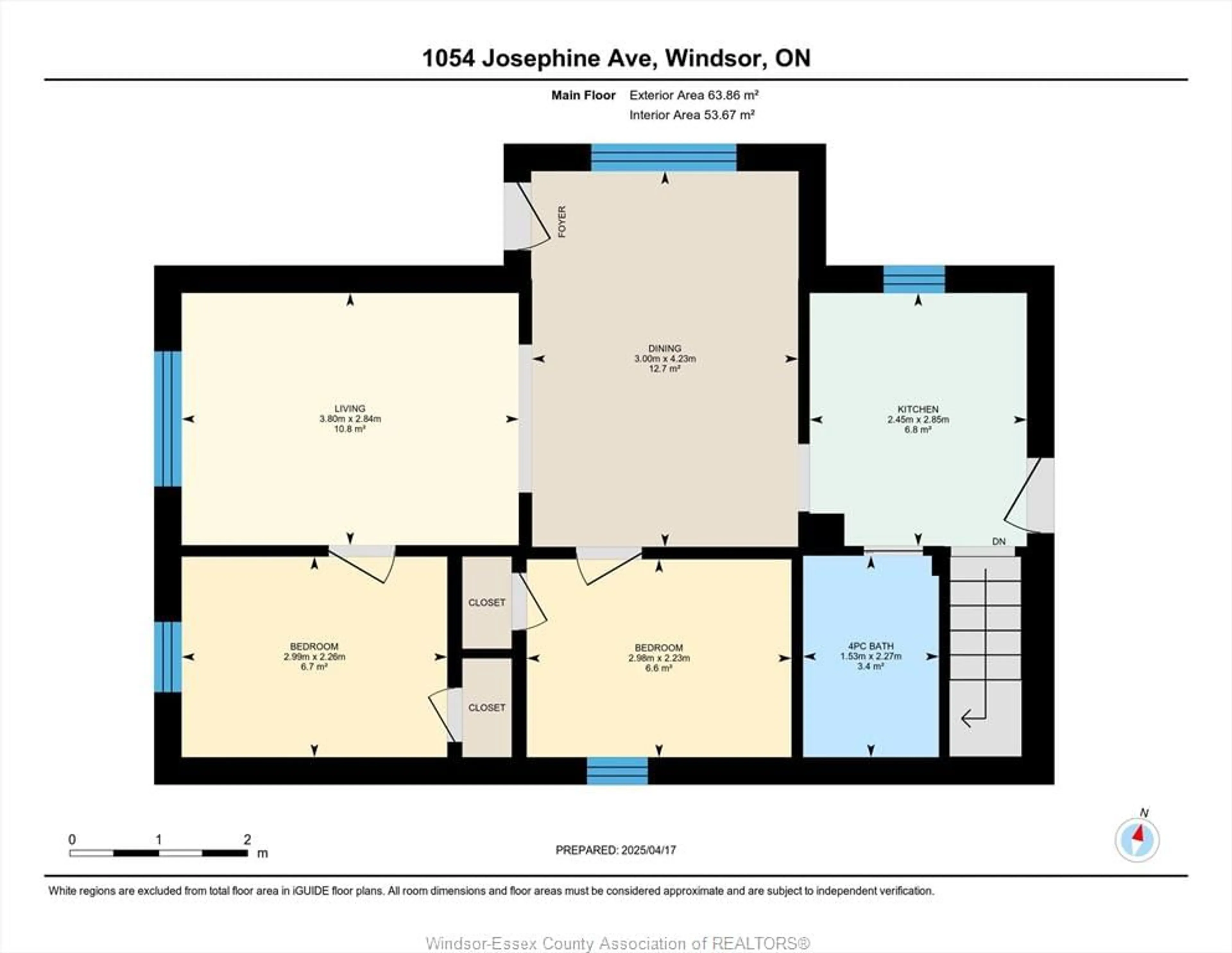 Floor plan for 1054 Josephine, Windsor Ontario N9B 2L5