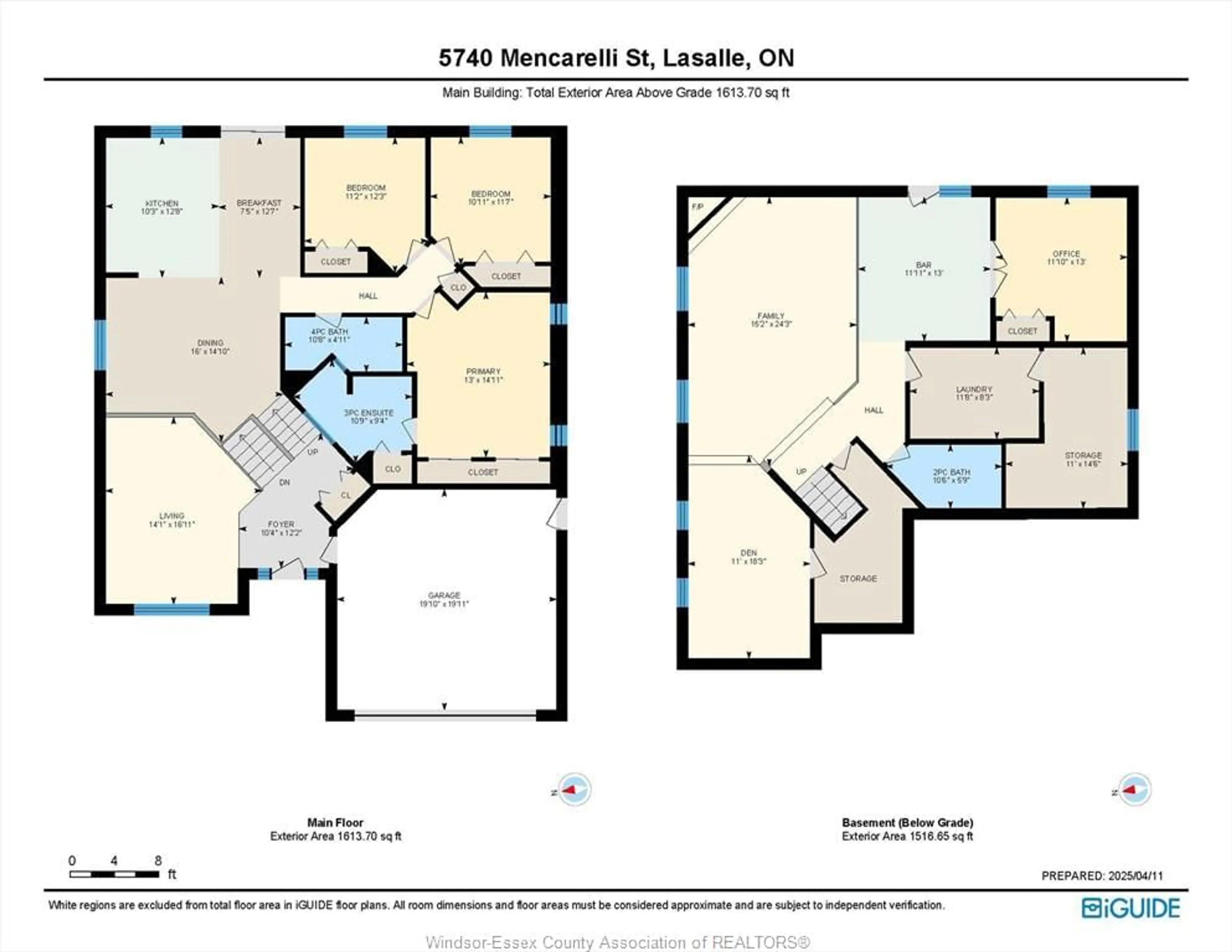 Floor plan for 5740 MENCARELLI Dr, LaSalle Ontario N9H 2M6