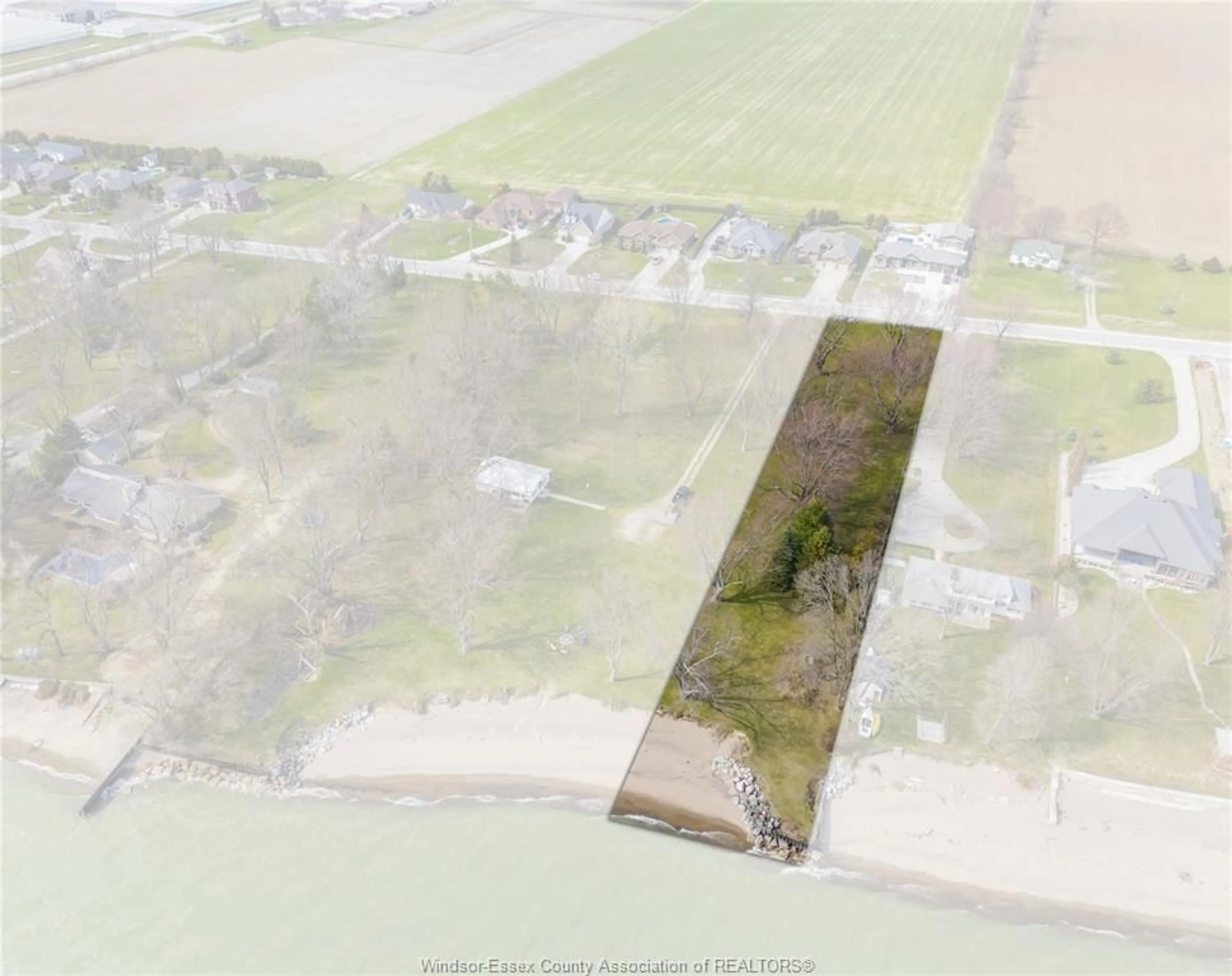A pic from outside/outdoor area/front of a property/back of a property/a pic from drone, water/lake/river/ocean view for V/L HERITAGE Rd, Kingsville Ontario N9Y 2E6