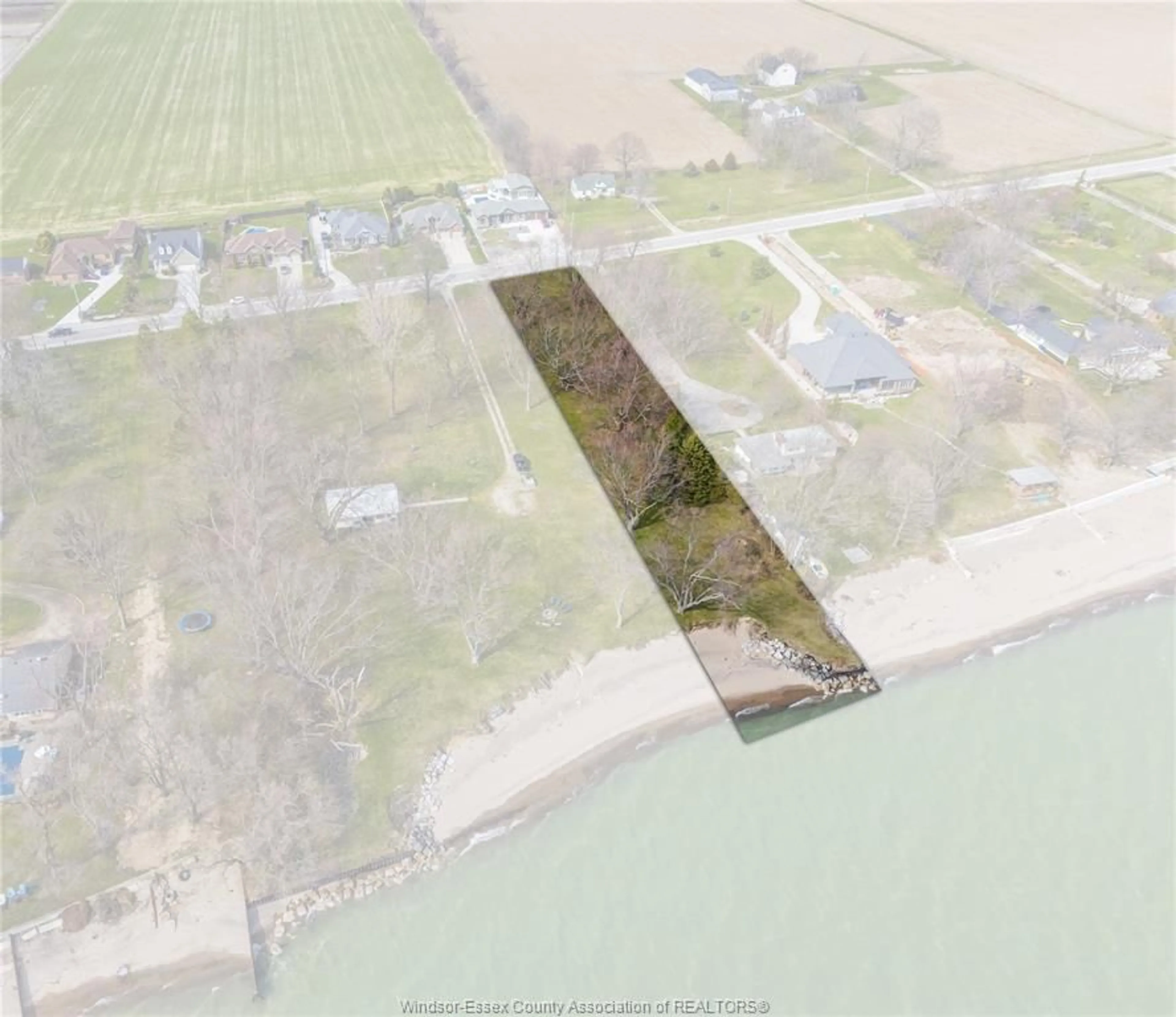 A pic from outside/outdoor area/front of a property/back of a property/a pic from drone, water/lake/river/ocean view for V/L HERITAGE Rd, Kingsville Ontario N9Y 2E6