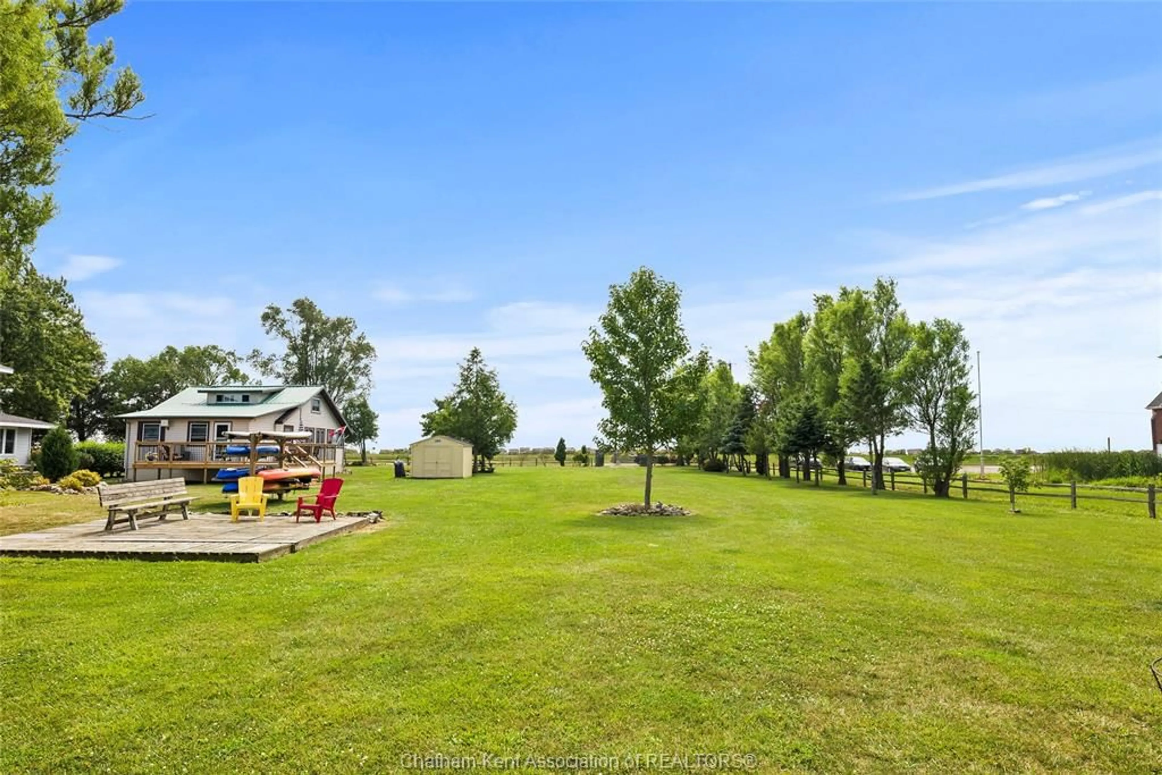 A pic from outside/outdoor area/front of a property/back of a property/a pic from drone, water/lake/river/ocean view for 110 ROSS Lane, Erieau Ontario N0P 1N0