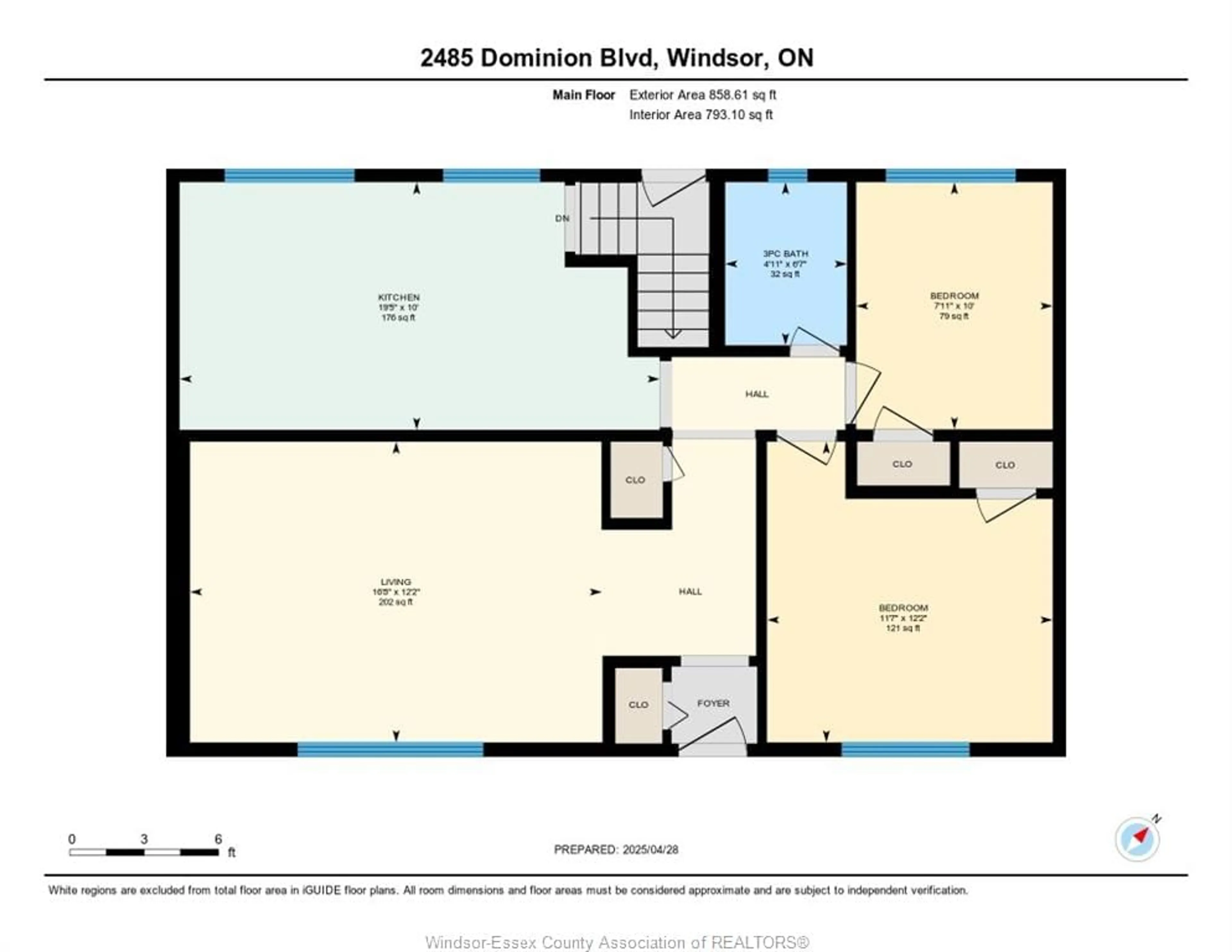 Floor plan for 2485 DOMINION, Windsor Ontario N9E 2M5
