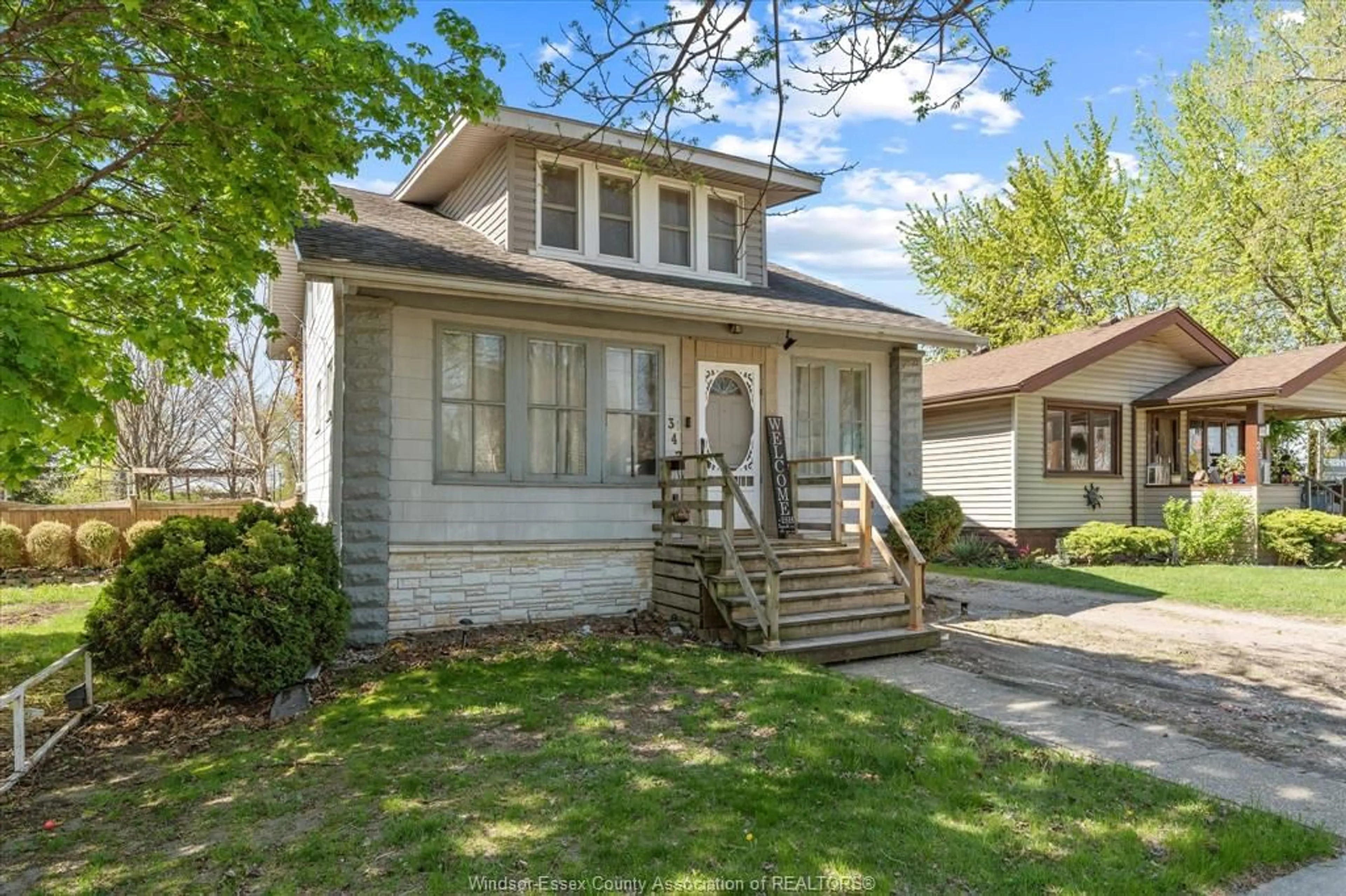 Home with vinyl exterior material, street for 347 John B Ave, Windsor Ontario N9C 3G1