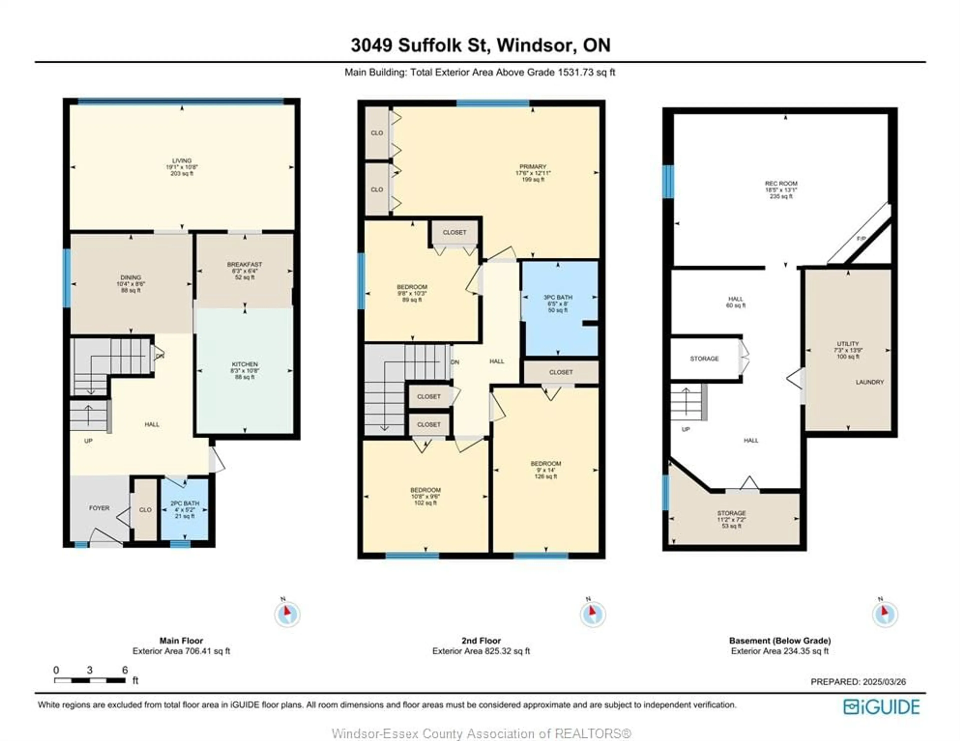 Floor plan for 3049 SUFFOLK, Windsor Ontario N8R 1P1