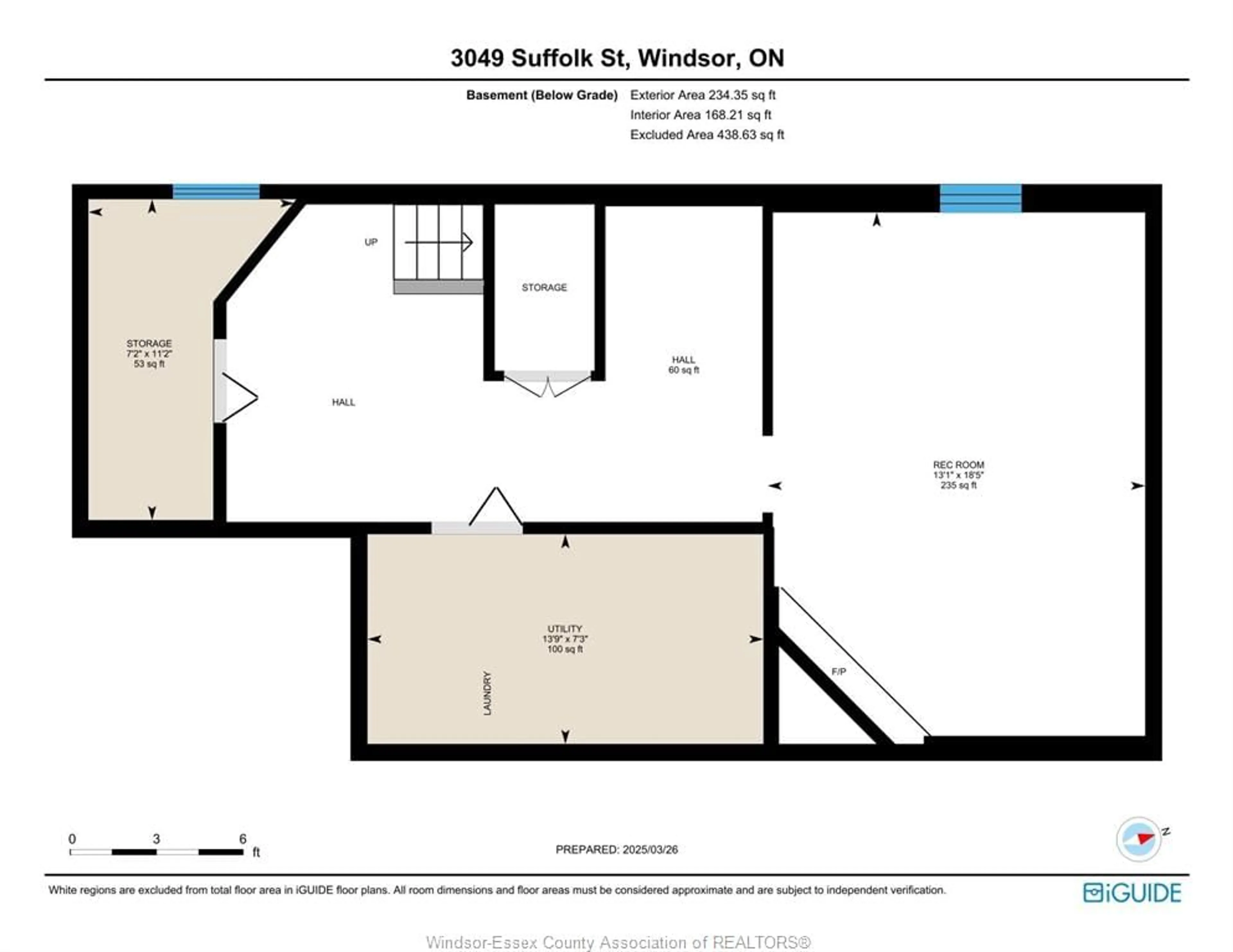Floor plan for 3049 SUFFOLK, Windsor Ontario N8R 1P1