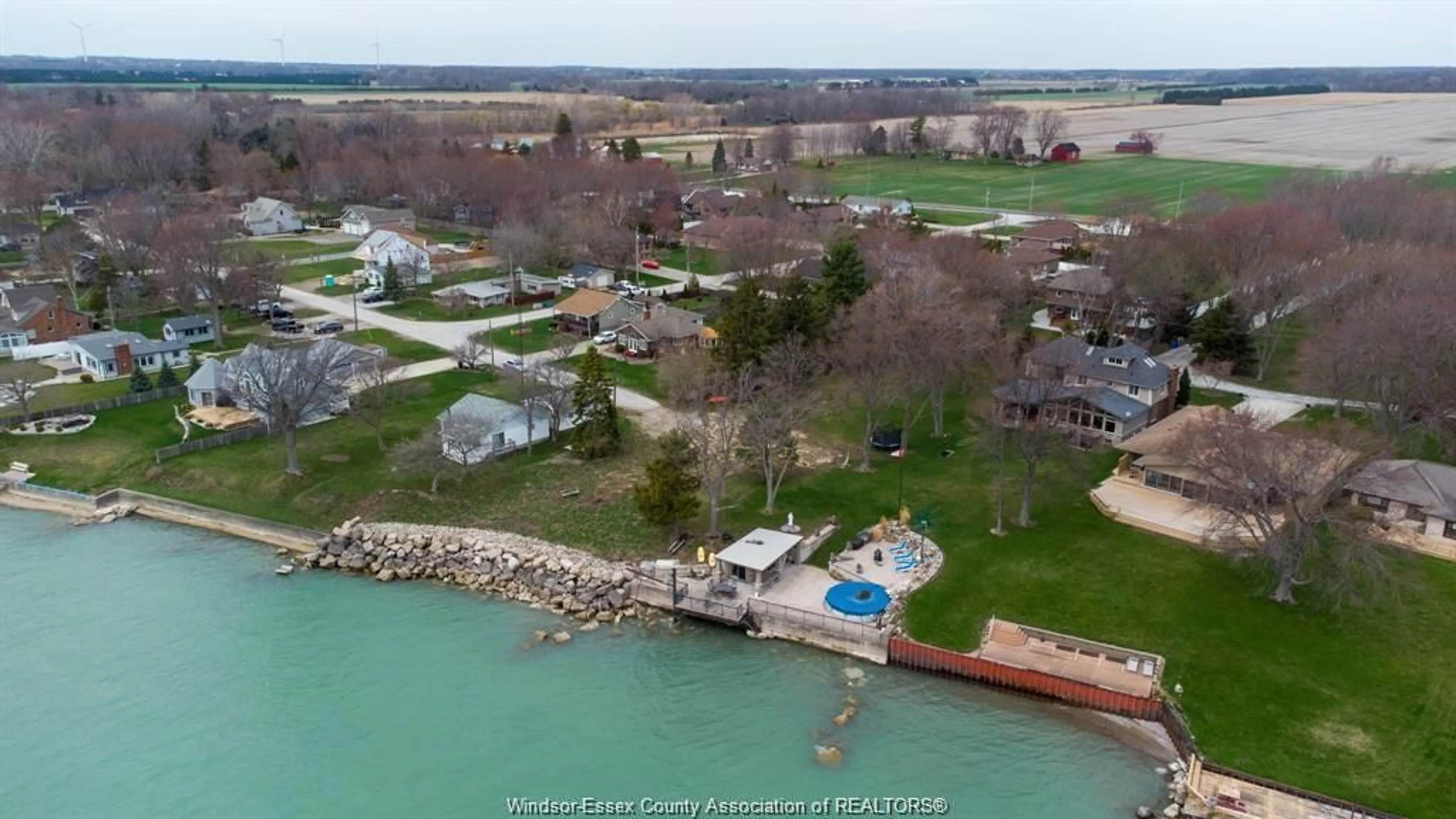 A pic from outside/outdoor area/front of a property/back of a property/a pic from drone, water/lake/river/ocean view for 983 WATERS BEACH, Colchester Ontario N0R 1G0