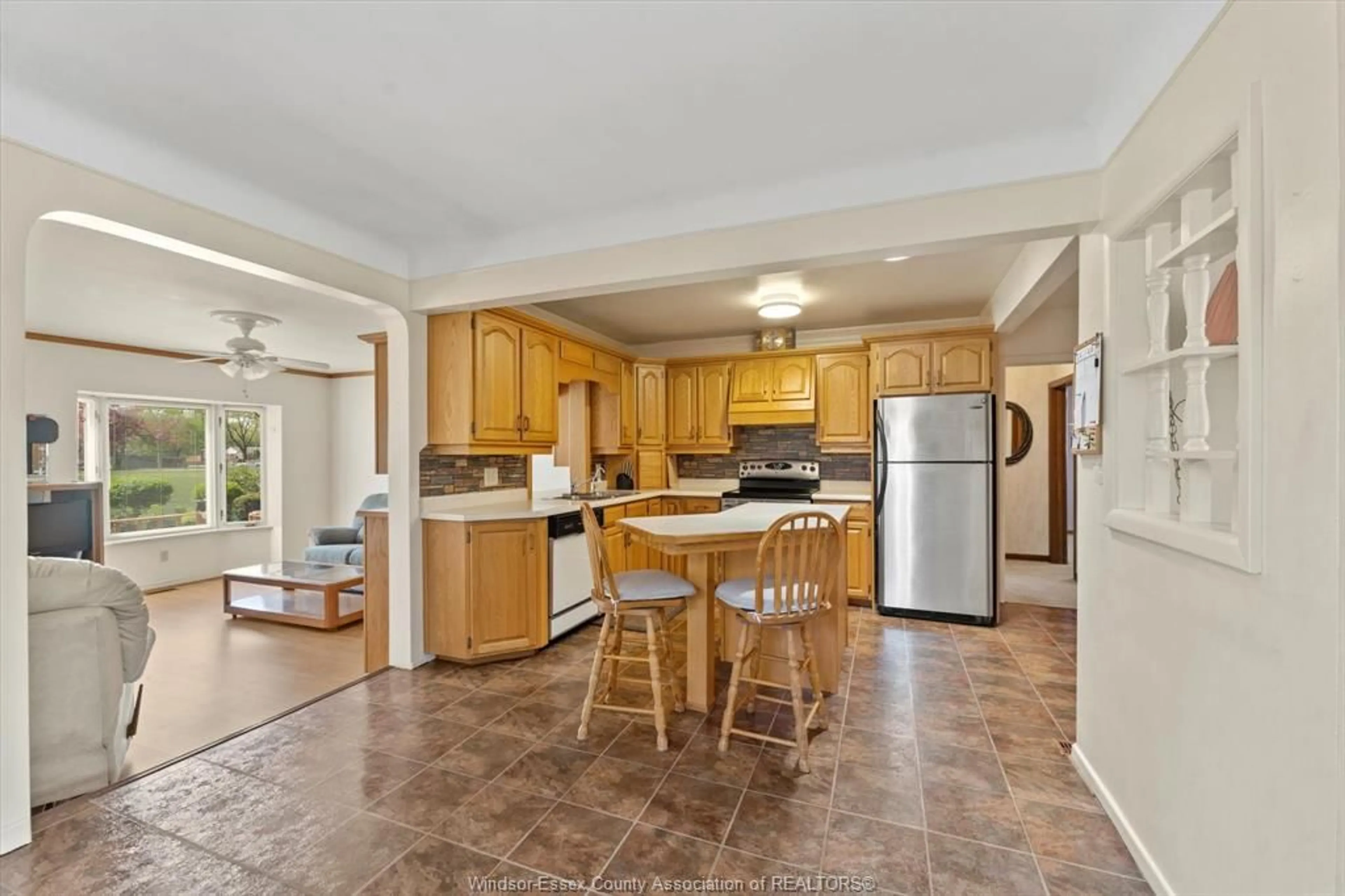 Open concept kitchen, ceramic/tile floor for 3449 McKAY, Windsor Ontario N9E 2R8