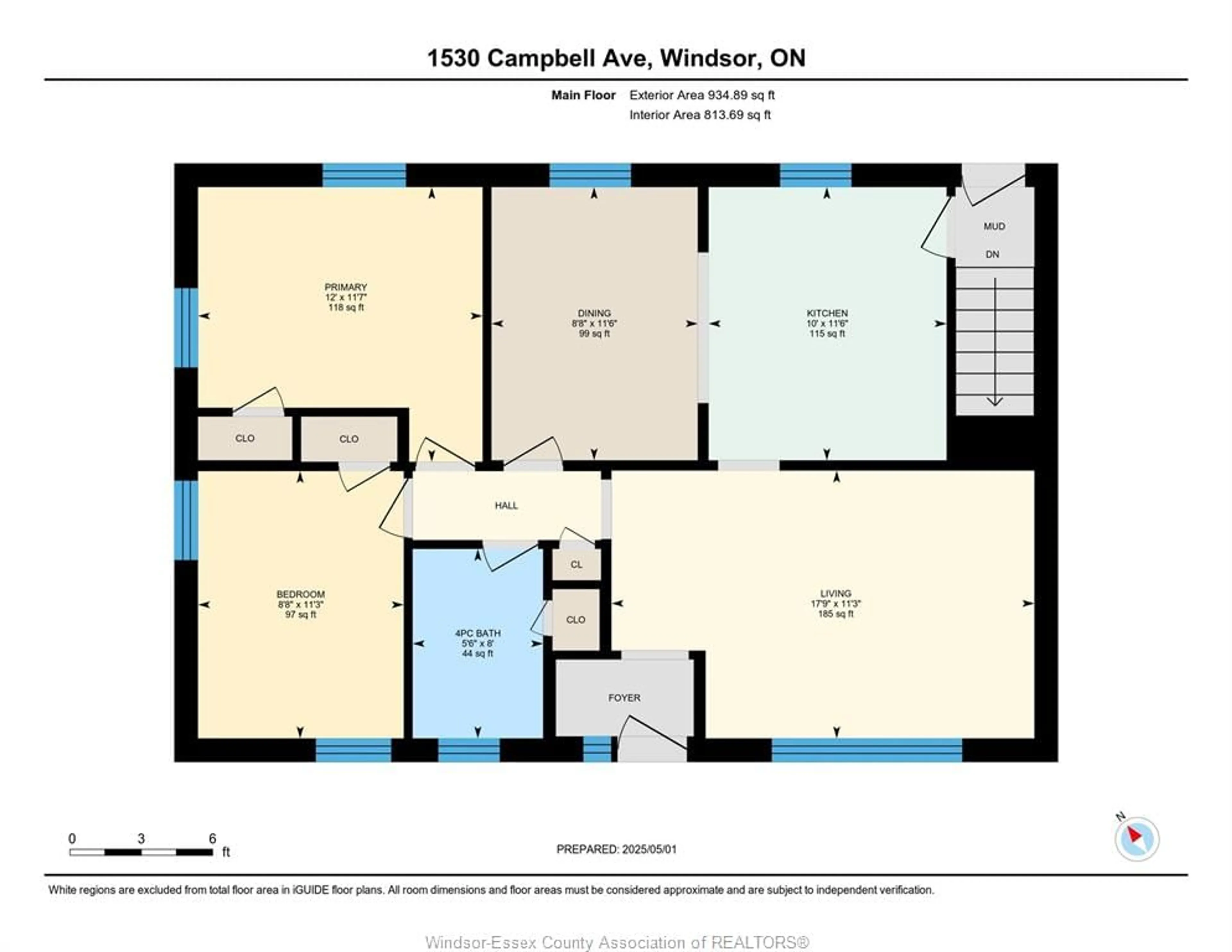 Floor plan for 1530 Campbell Ave, Windsor Ontario N9B 2K4
