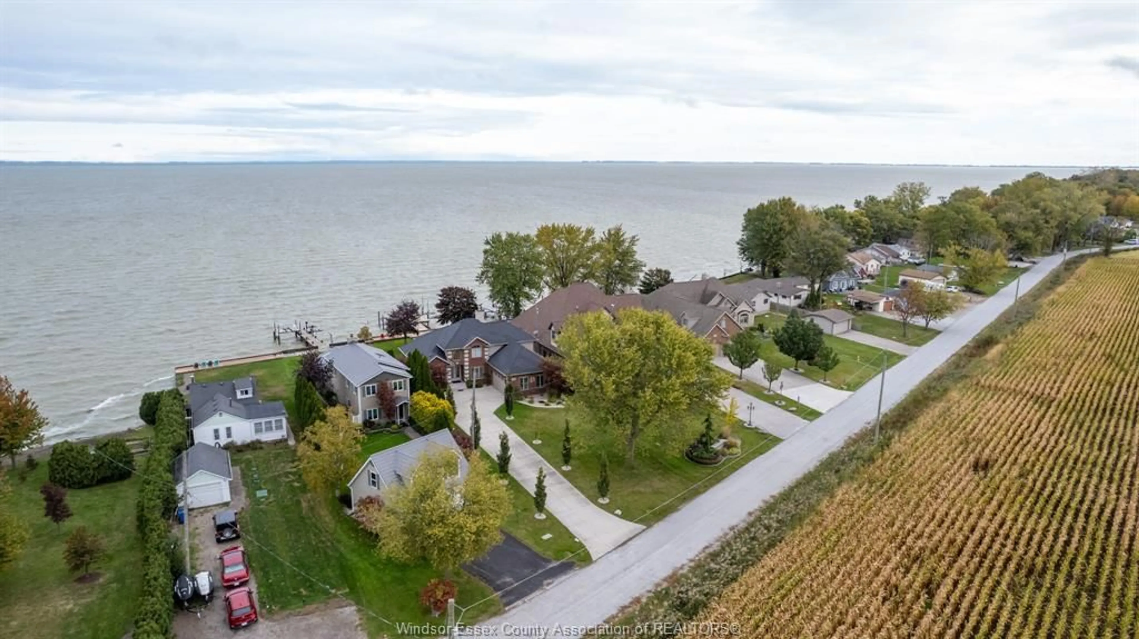 A pic from outside/outdoor area/front of a property/back of a property/a pic from drone, water/lake/river/ocean view for 1283 LANGE Ave, Lakeshore Ontario N0R 1S0
