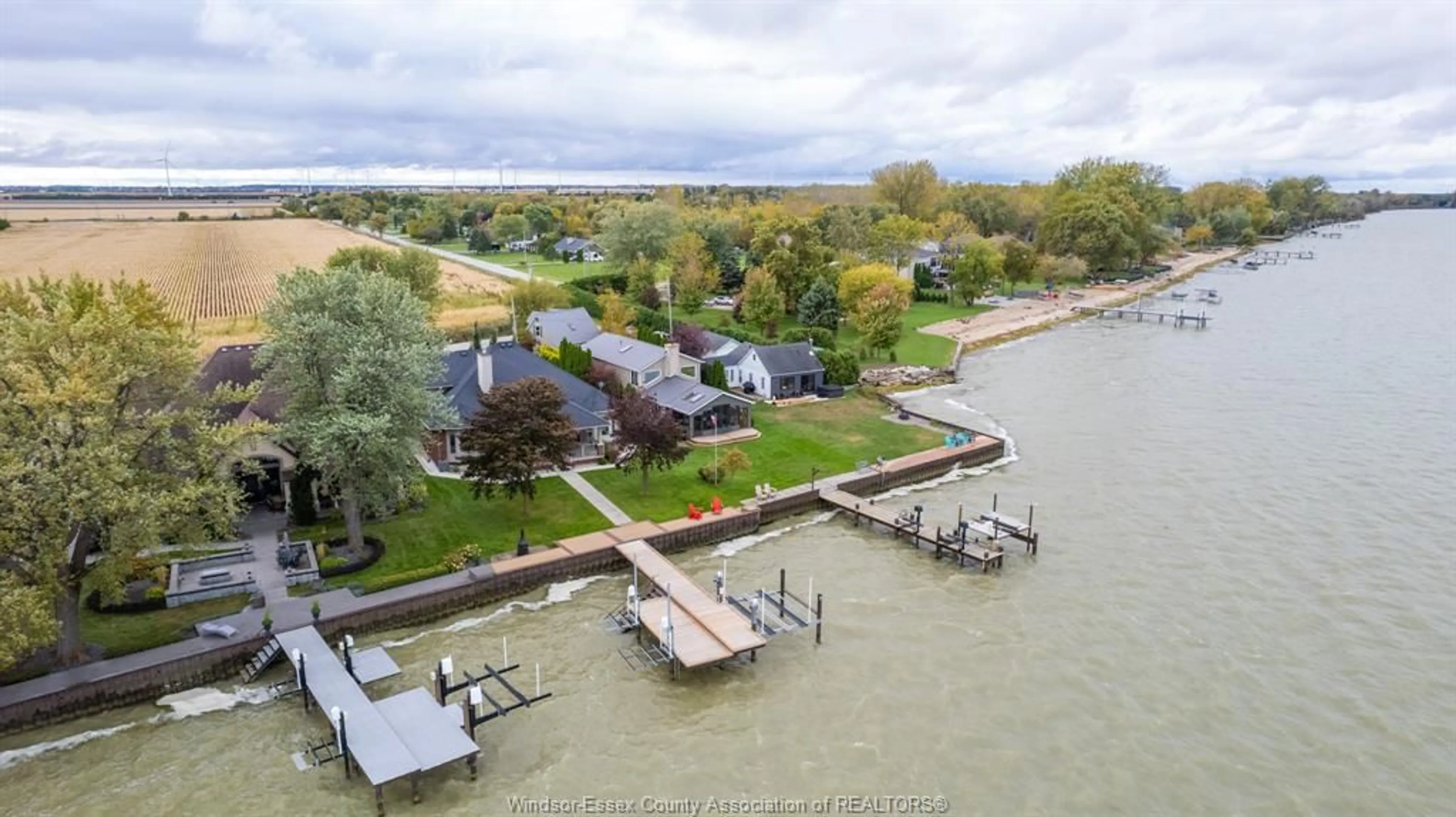A pic from outside/outdoor area/front of a property/back of a property/a pic from drone, water/lake/river/ocean view for 1283 LANGE Ave, Lakeshore Ontario N0R 1S0