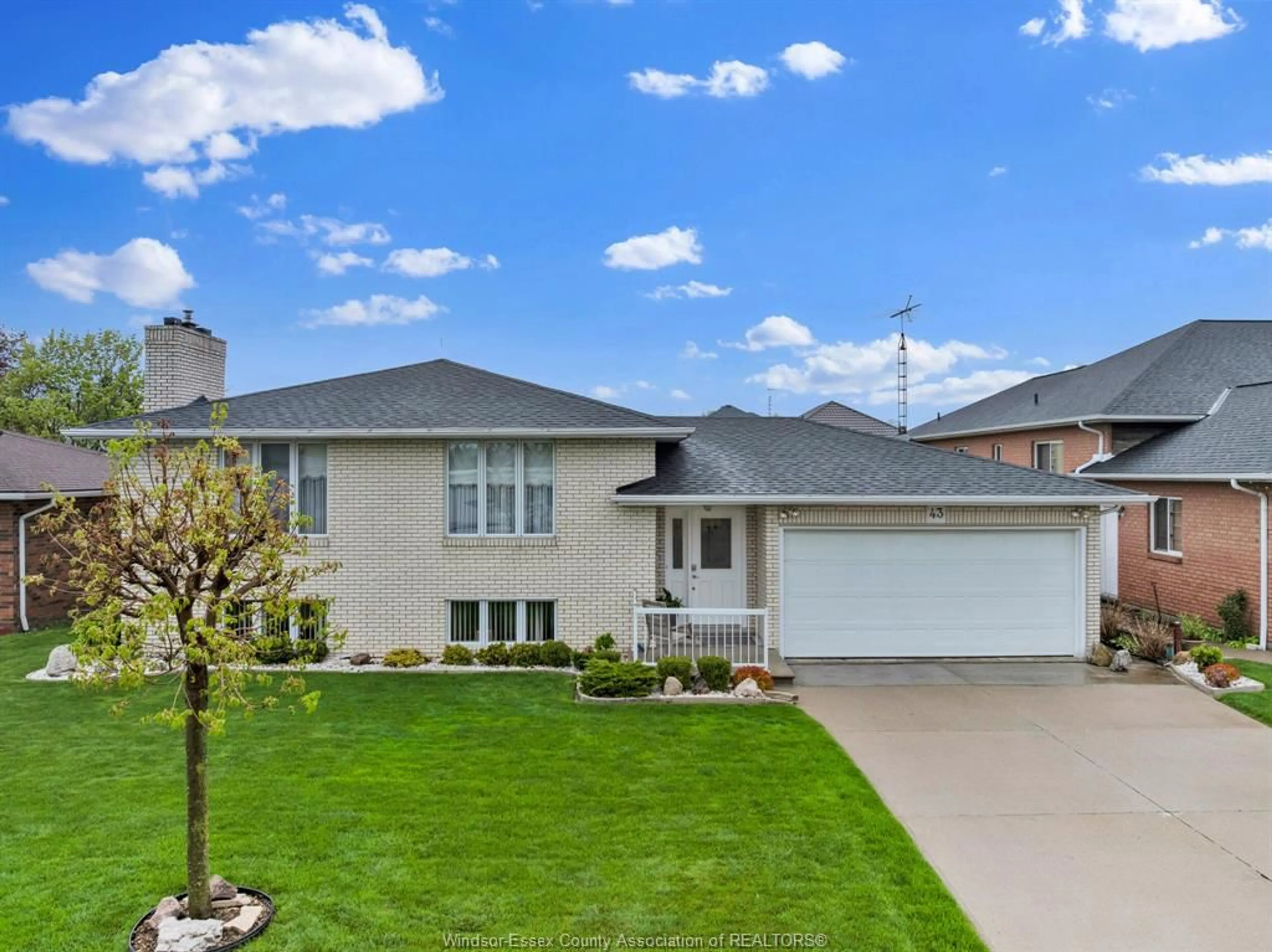 Home with vinyl exterior material, street for 43 Debergh Ave, Leamington Ontario N8H 4V7