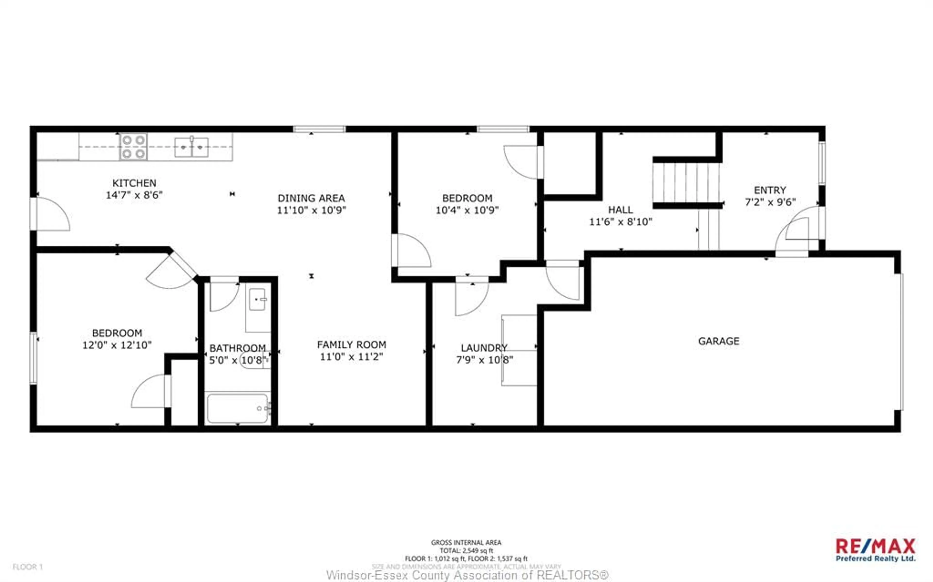 Floor plan for 107 PETERS St, Essex Ontario N8M 0B1