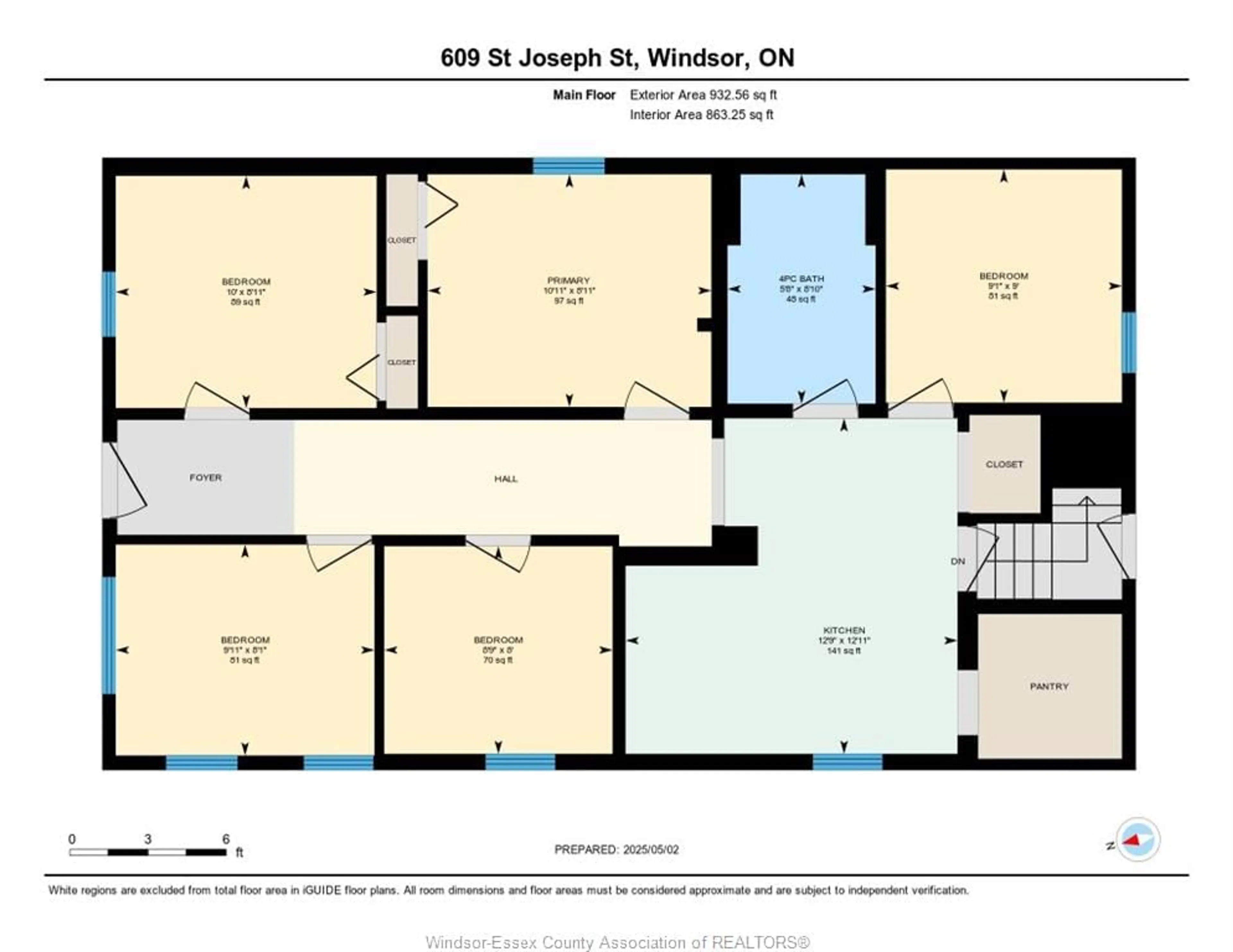 Floor plan for 609 St Joseph, Windsor Ontario N9C 3H3