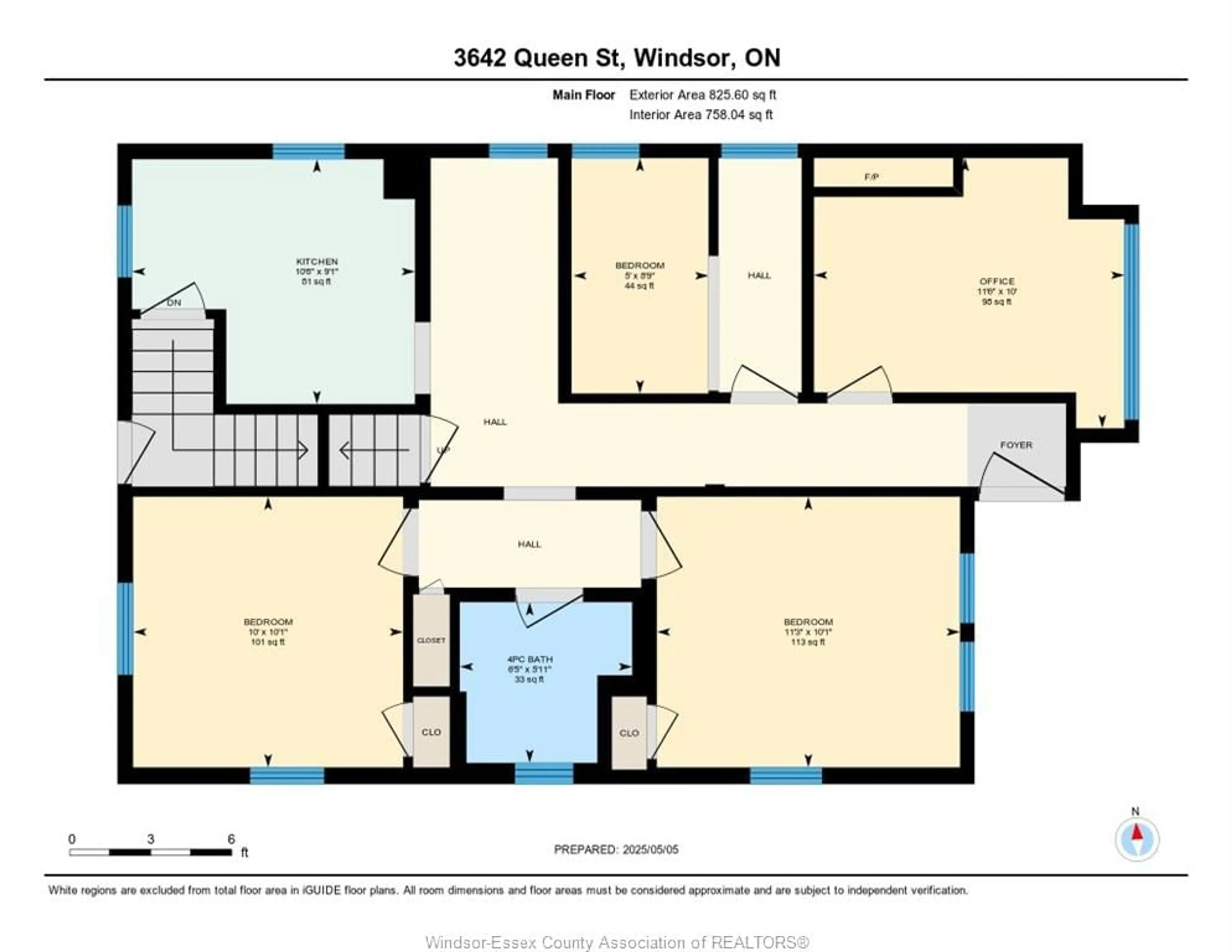 Floor plan for 3642 QUEEN St, Windsor Ontario N9C 1N9