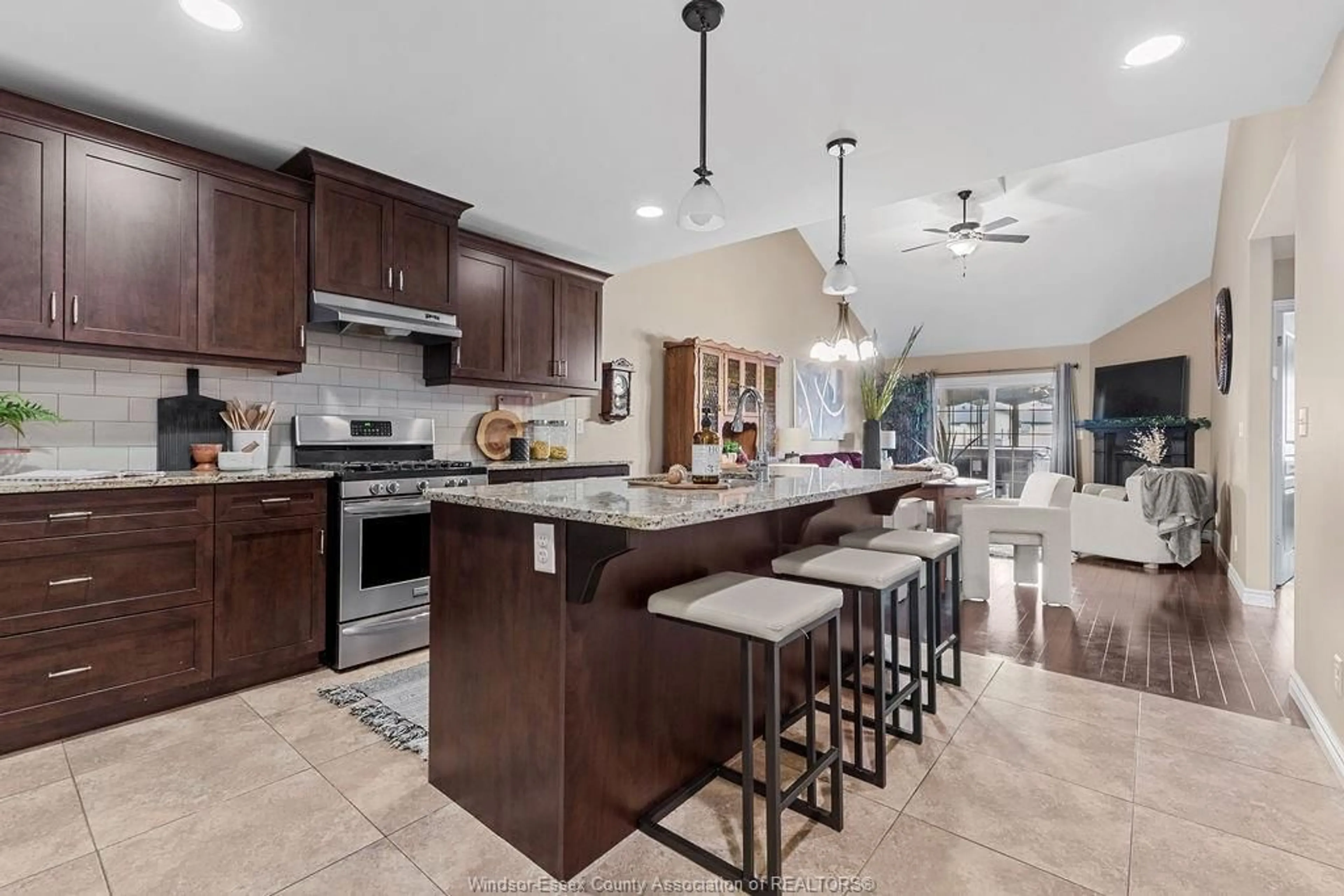 Open concept kitchen, ceramic/tile floor for 116 KIMBALL Dr, Essex Ontario N8M 0B8