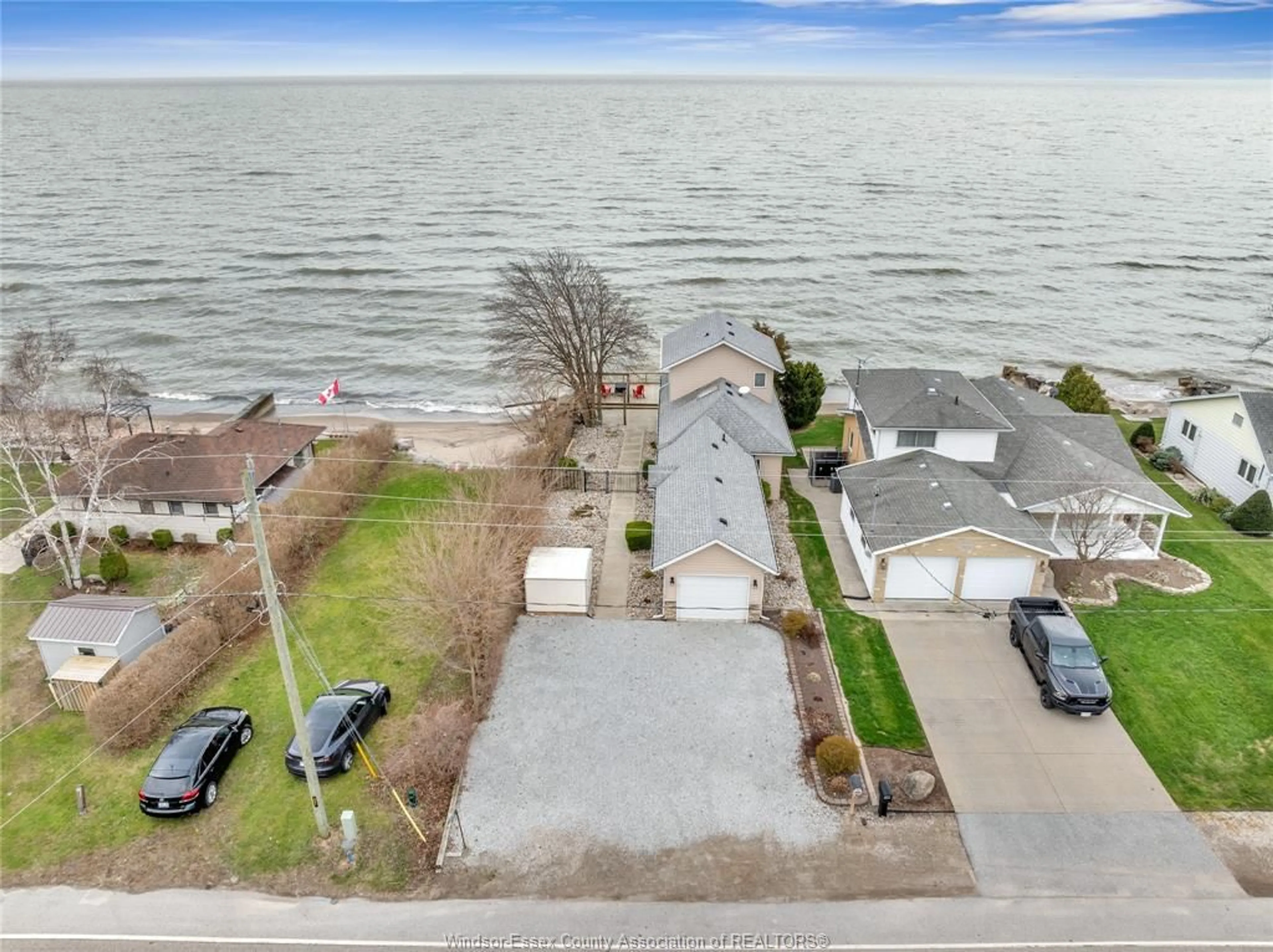 A pic from outside/outdoor area/front of a property/back of a property/a pic from drone, water/lake/river/ocean view for 1519 HERITAGE Rd, Kingsville Ontario N9Y 2E6
