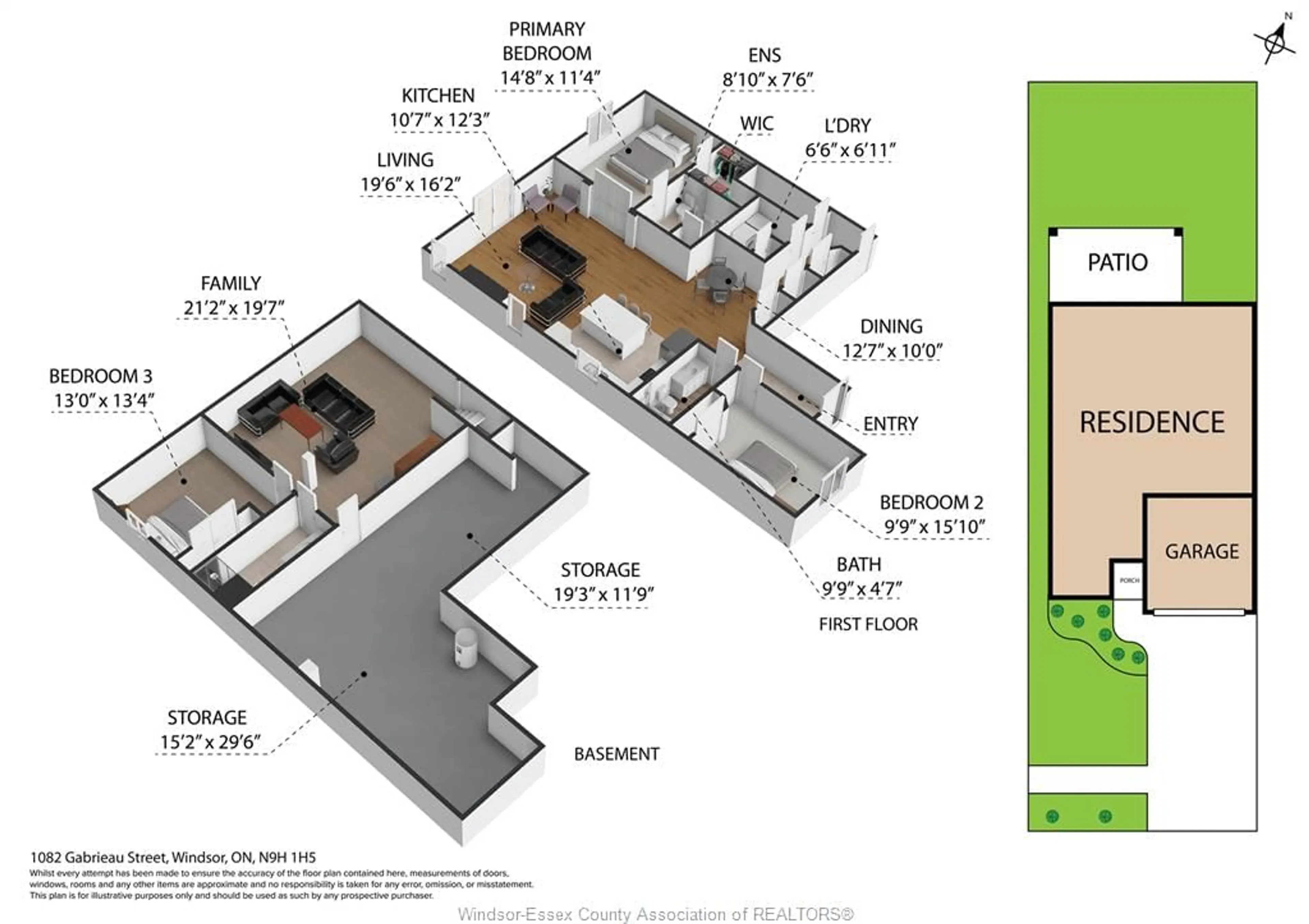 Floor plan for 1082 Gabrieau St, LaSalle Ontario N9N 0C2