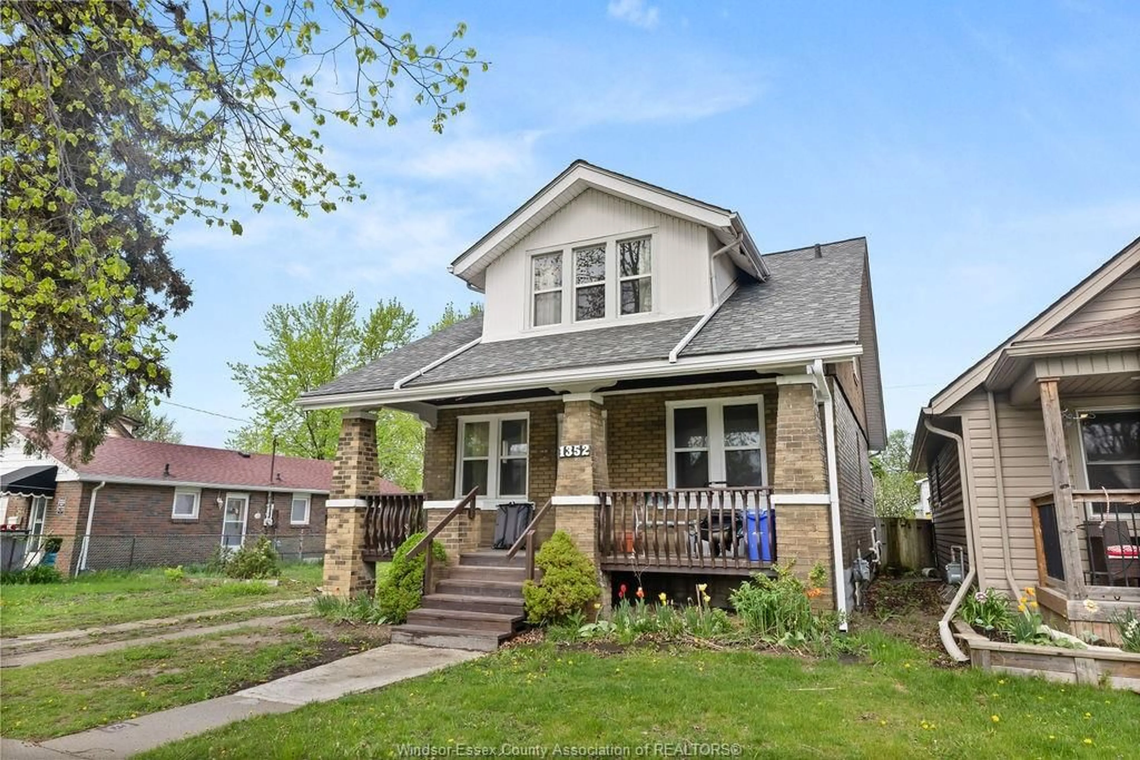 Home with brick exterior material, street for 1352 AUBIN, Windsor Ontario N8Y 4E6