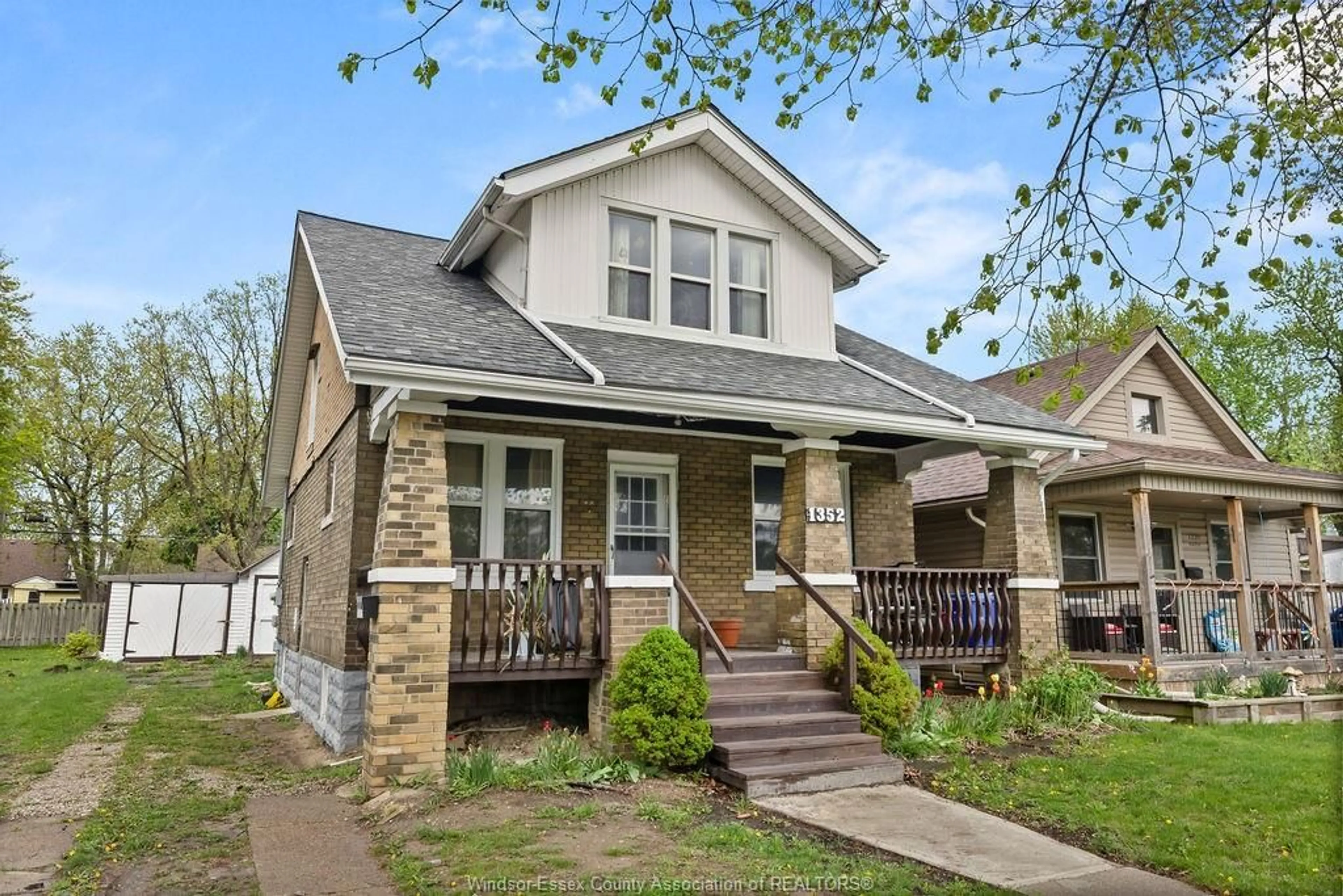Home with brick exterior material, street for 1352 AUBIN, Windsor Ontario N8Y 4E6