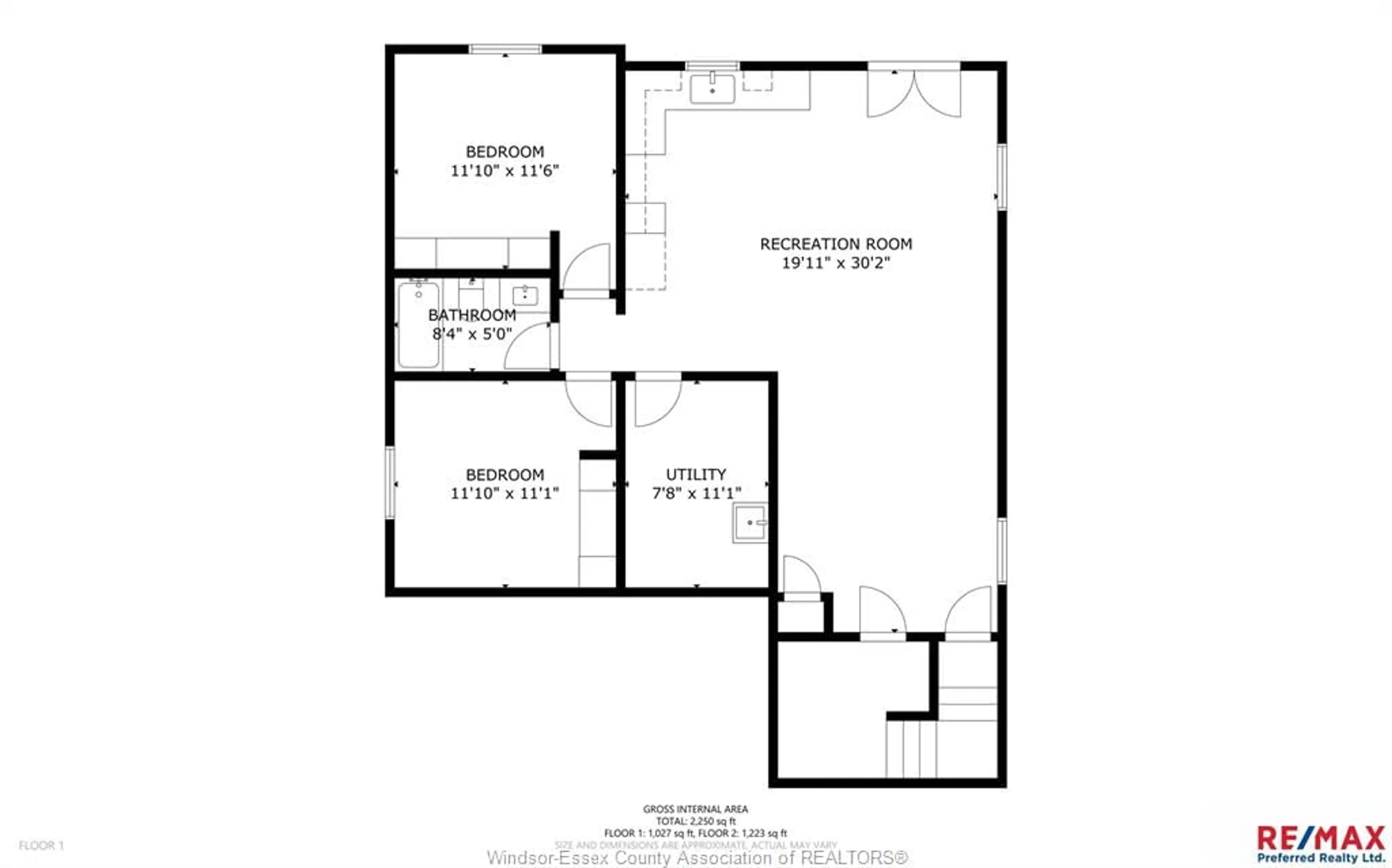 Floor plan for 1228 TOURANGEAU, Windsor Ontario N8Y 0B2