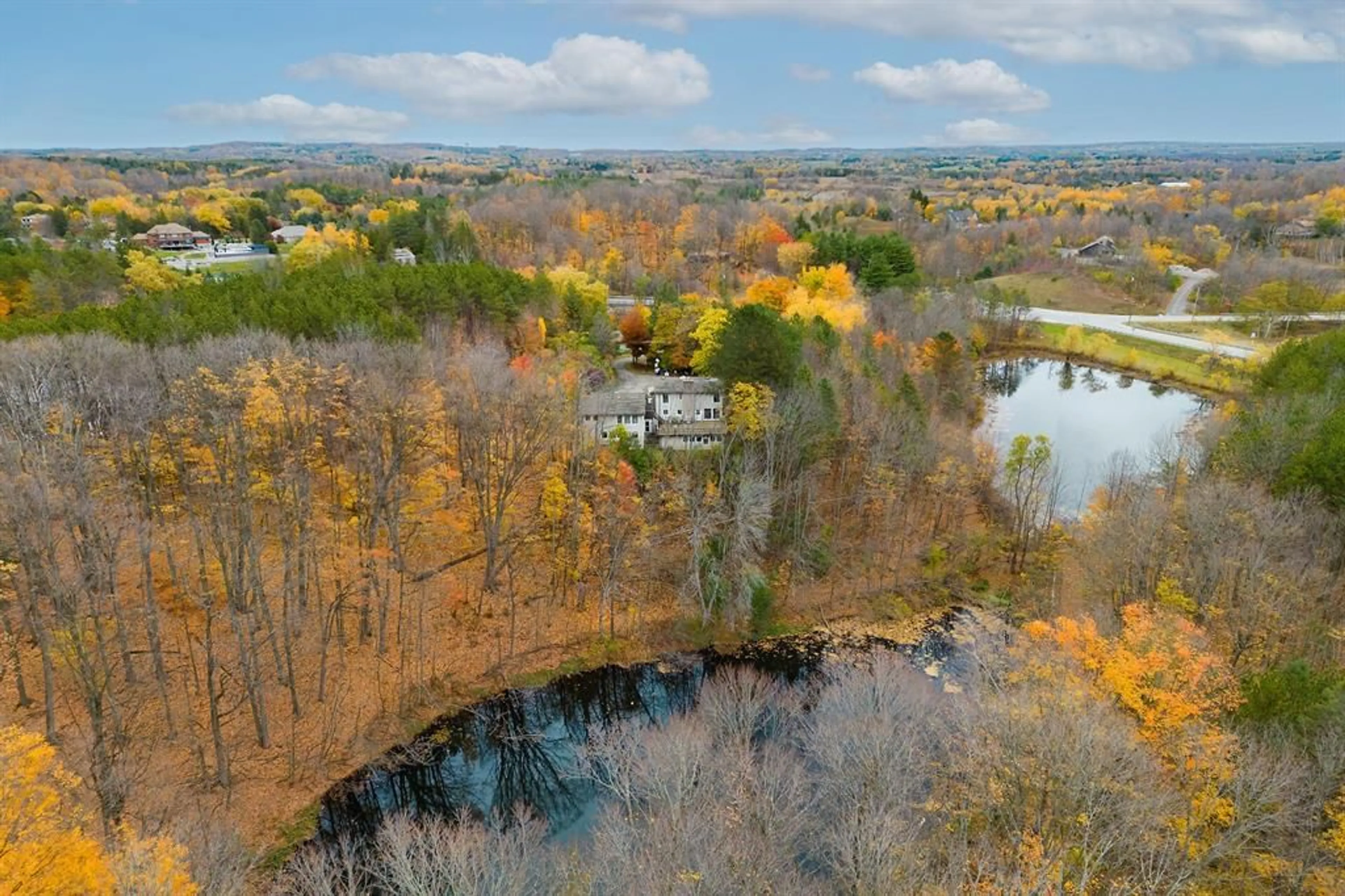 A pic from outside/outdoor area/front of a property/back of a property/a pic from drone, water/lake/river/ocean view for 16030 Humber Station Rd, Not Available Ontario L7E 0Y9