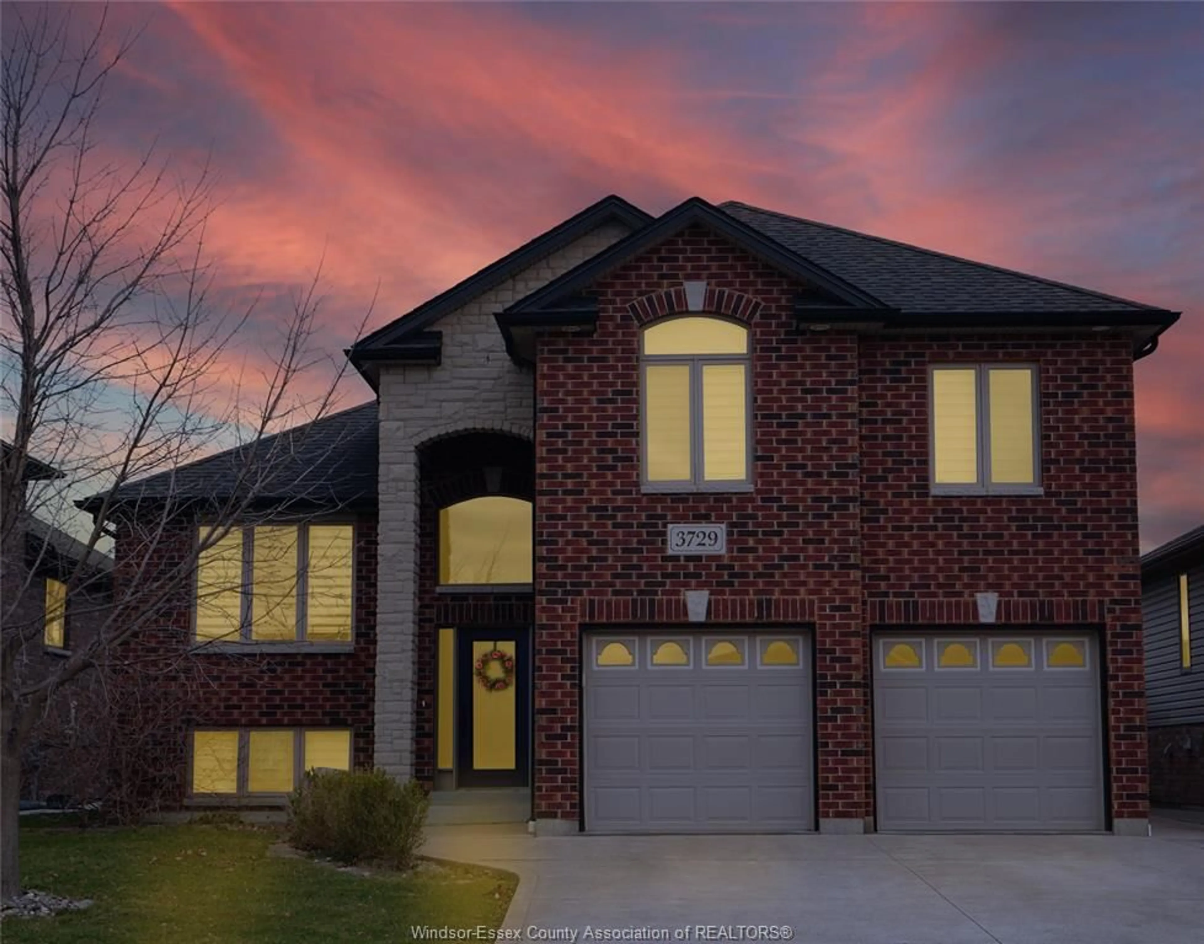 Home with brick exterior material, street for 3729 DEERBROOK Dr, Windsor Ontario N8R 2E6