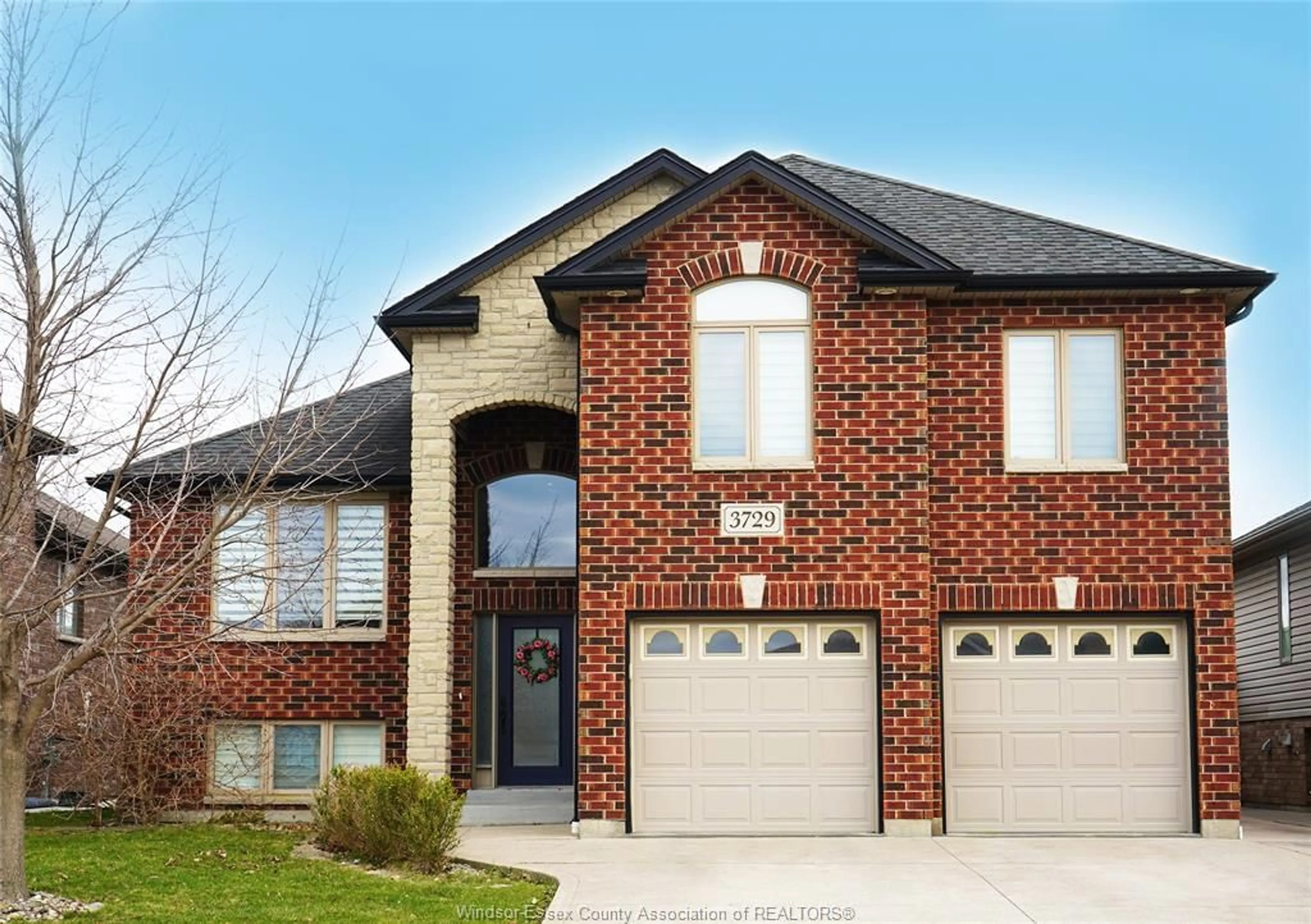 Home with brick exterior material, street for 3729 DEERBROOK Dr, Windsor Ontario N8R 2E6