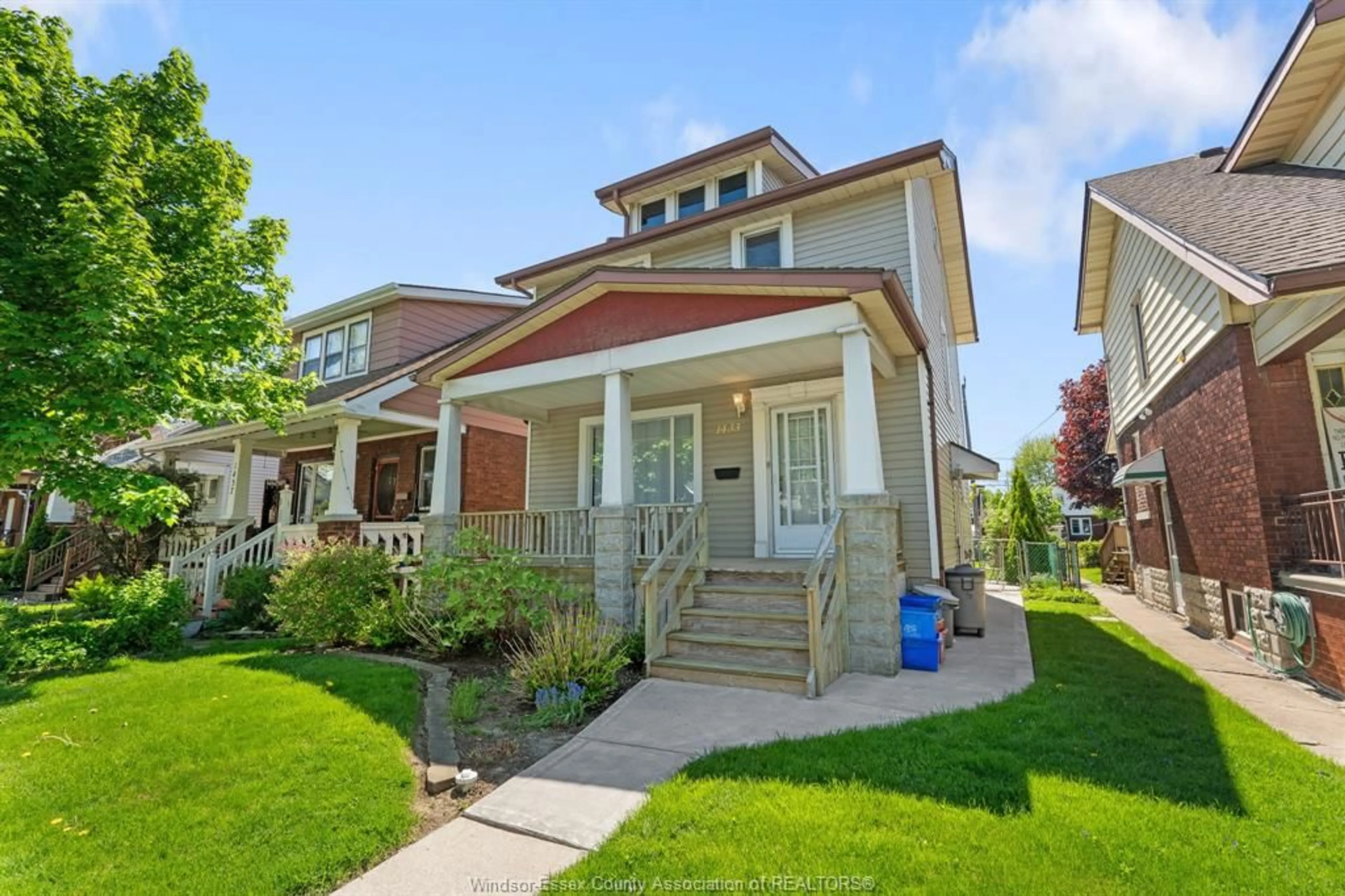 Home with vinyl exterior material, street for 1433 HALL Ave, Windsor Ontario N8X 4R5