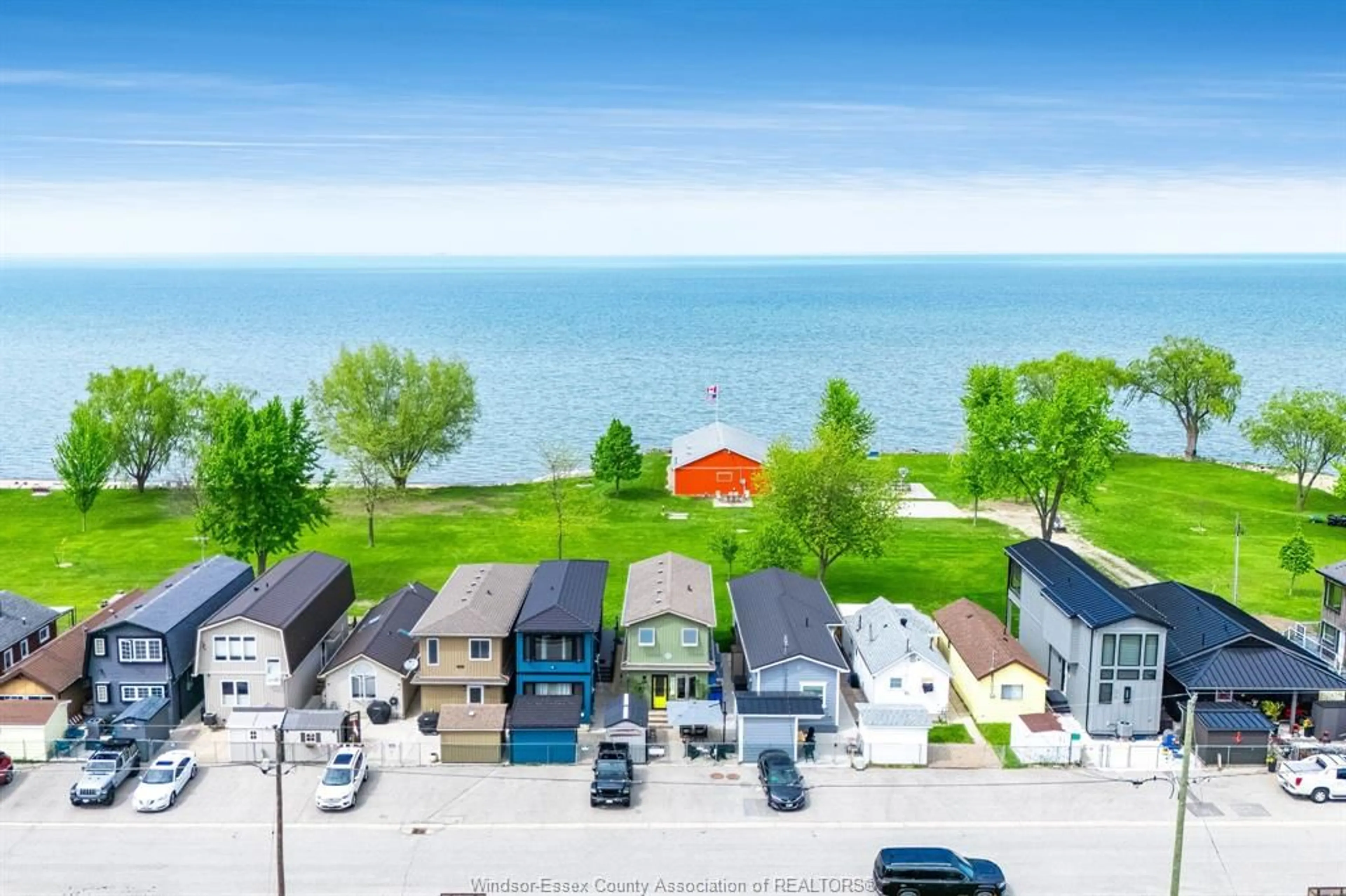 A pic from outside/outdoor area/front of a property/back of a property/a pic from drone, water/lake/river/ocean view for 1192 SHORELINE Ave #30, Lakeshore Ontario N0R 1A0