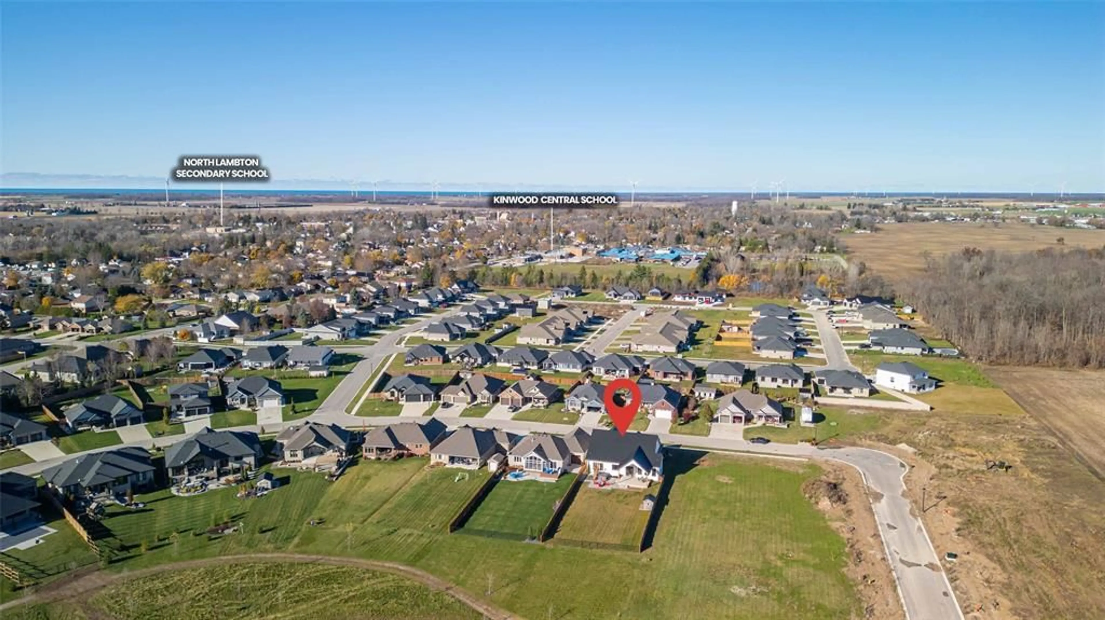 A pic from outside/outdoor area/front of a property/back of a property/a pic from drone, water/lake/river/ocean view for 119 FIELD St, Lambton Shores Ontario N0N 1J0