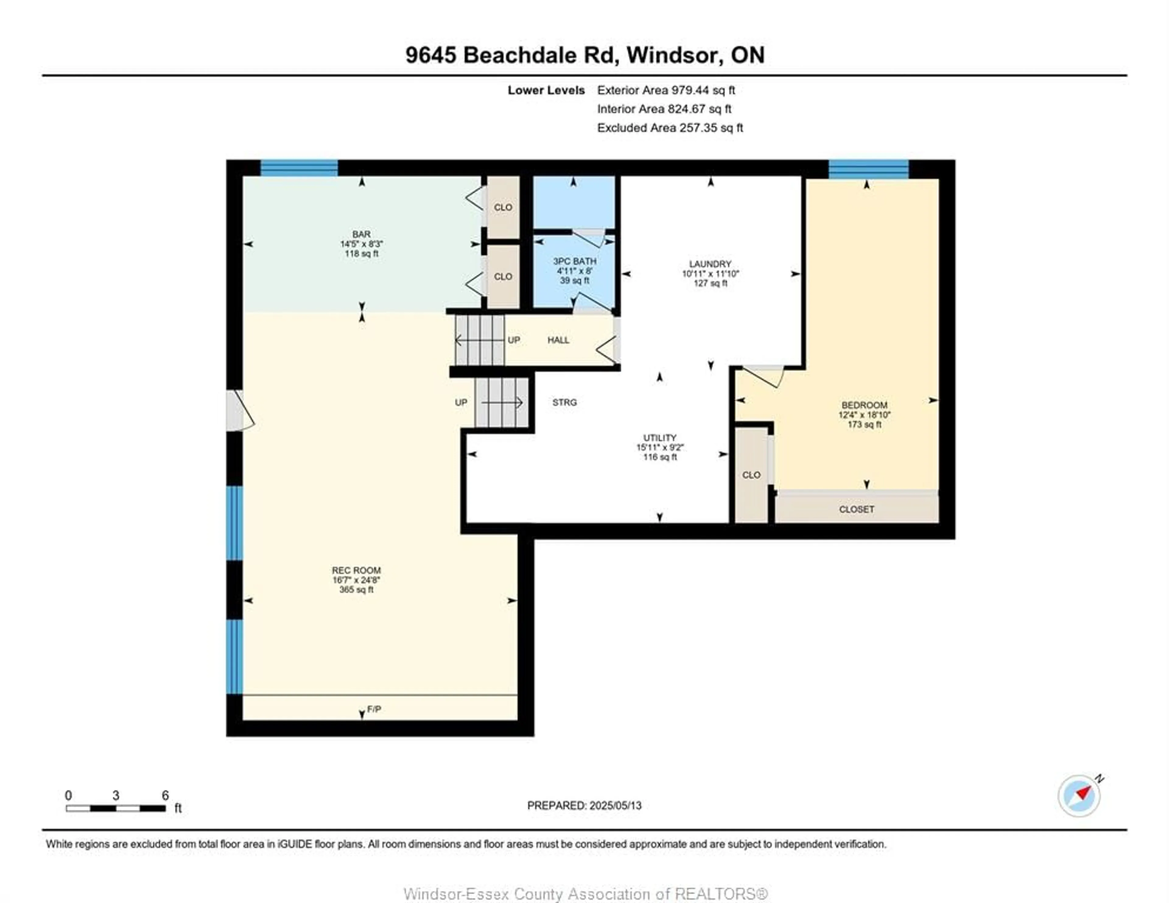 Floor plan for 9645 BEACHDALE, Windsor Ontario N8R 1S4