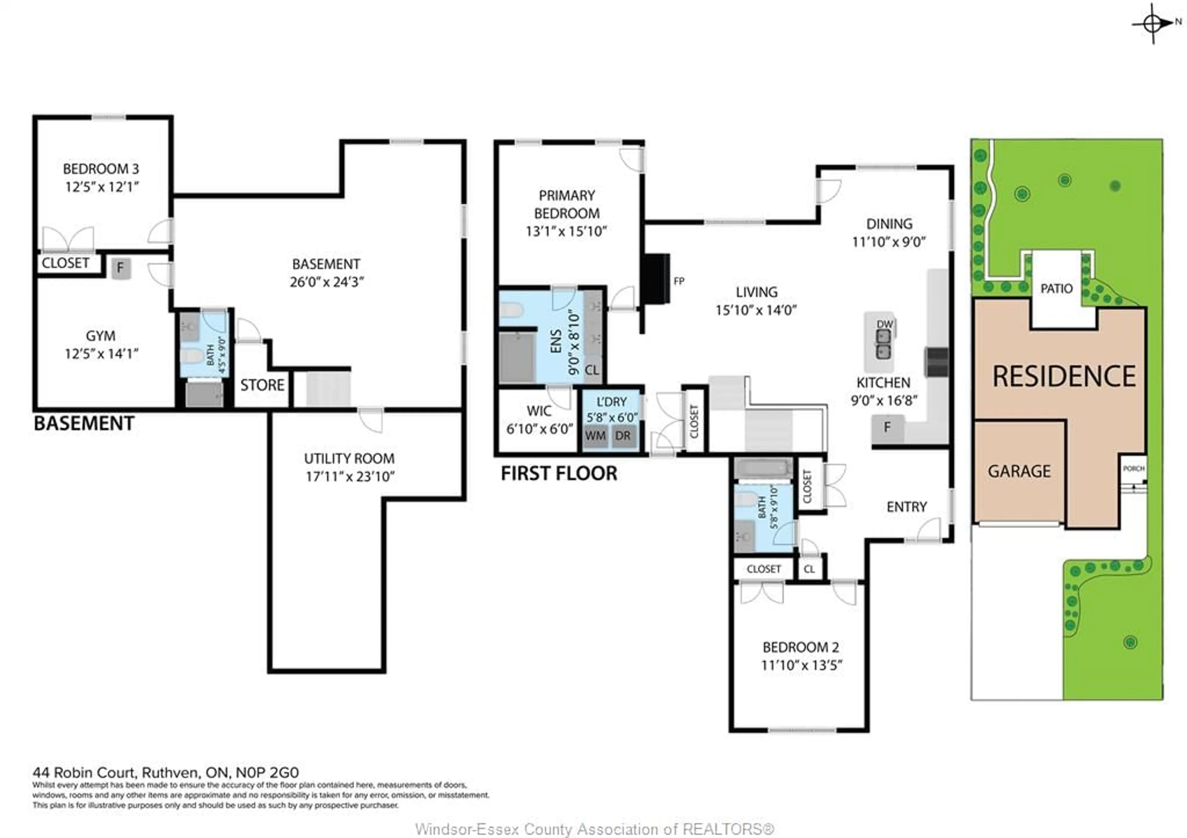 Floor plan for 44 Robin Crt, Kingsville Ontario N9Y 0E1