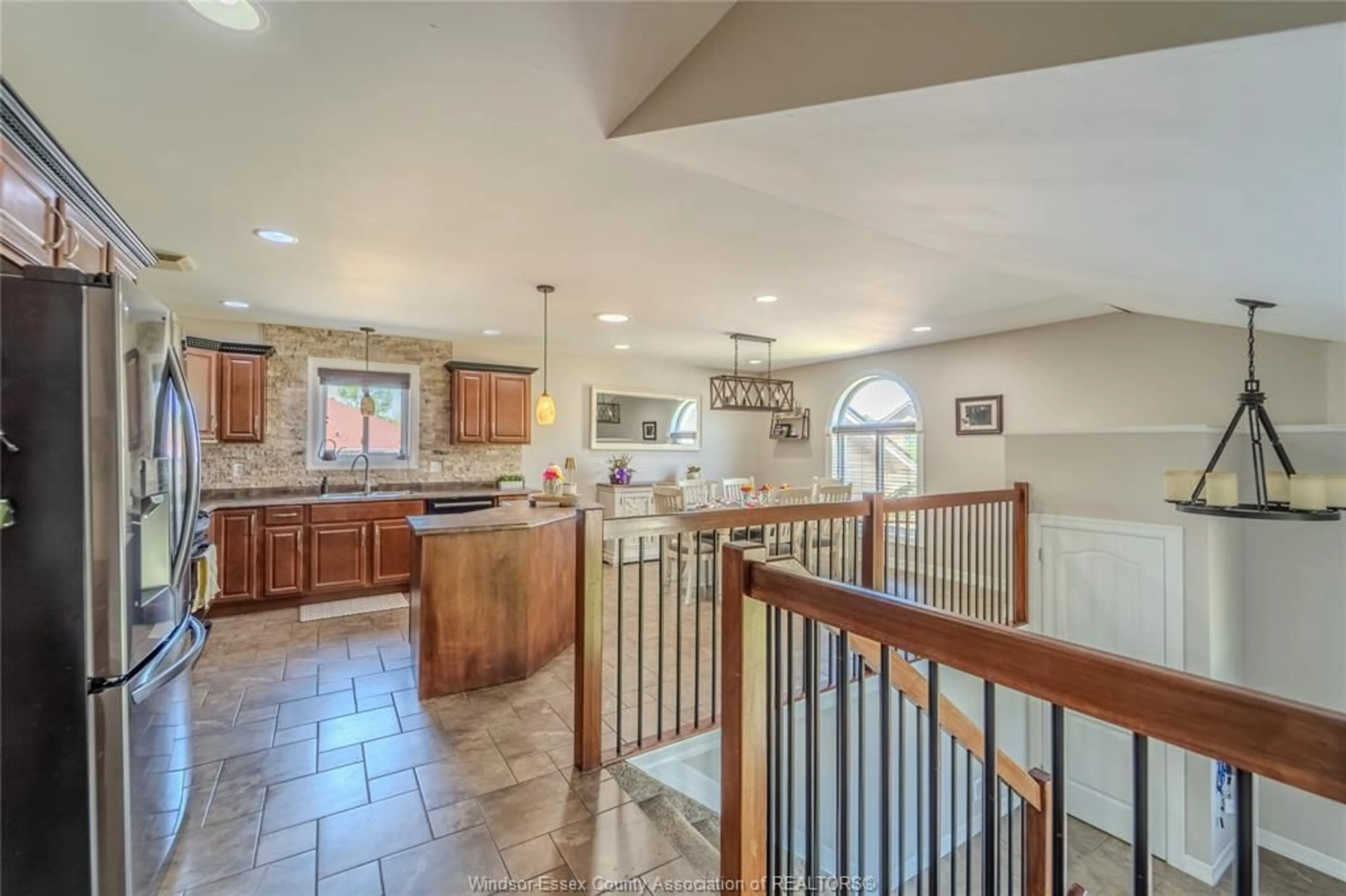 Open concept kitchen, ceramic/tile floor for 401 Old Colony Trail, Amherstburg Ontario N9V 4C3