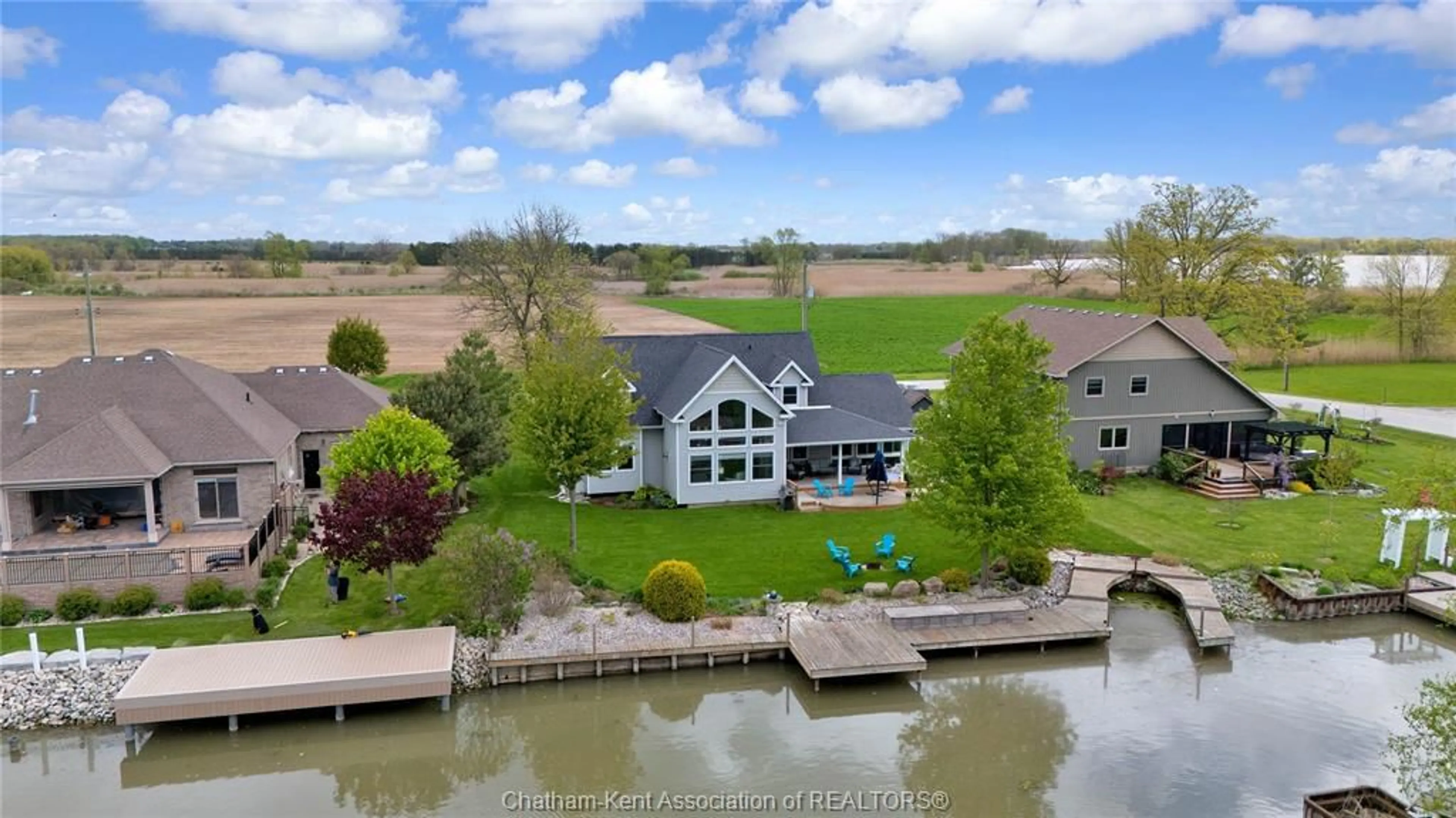 A pic from outside/outdoor area/front of a property/back of a property/a pic from drone, water/lake/river/ocean view for 18334 MARINE PARK Dr, Morpeth Ontario N0P 1X0