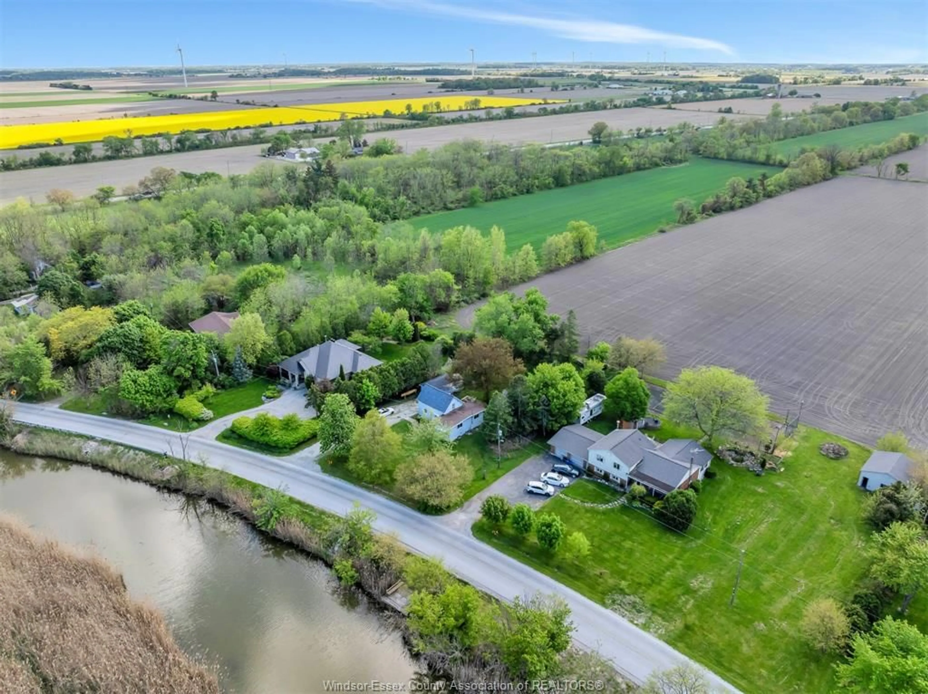 A pic from outside/outdoor area/front of a property/back of a property/a pic from drone, water/lake/river/ocean view for 607 WEST BELLE RIVER Rd, Lakeshore Ontario N0R 1A0
