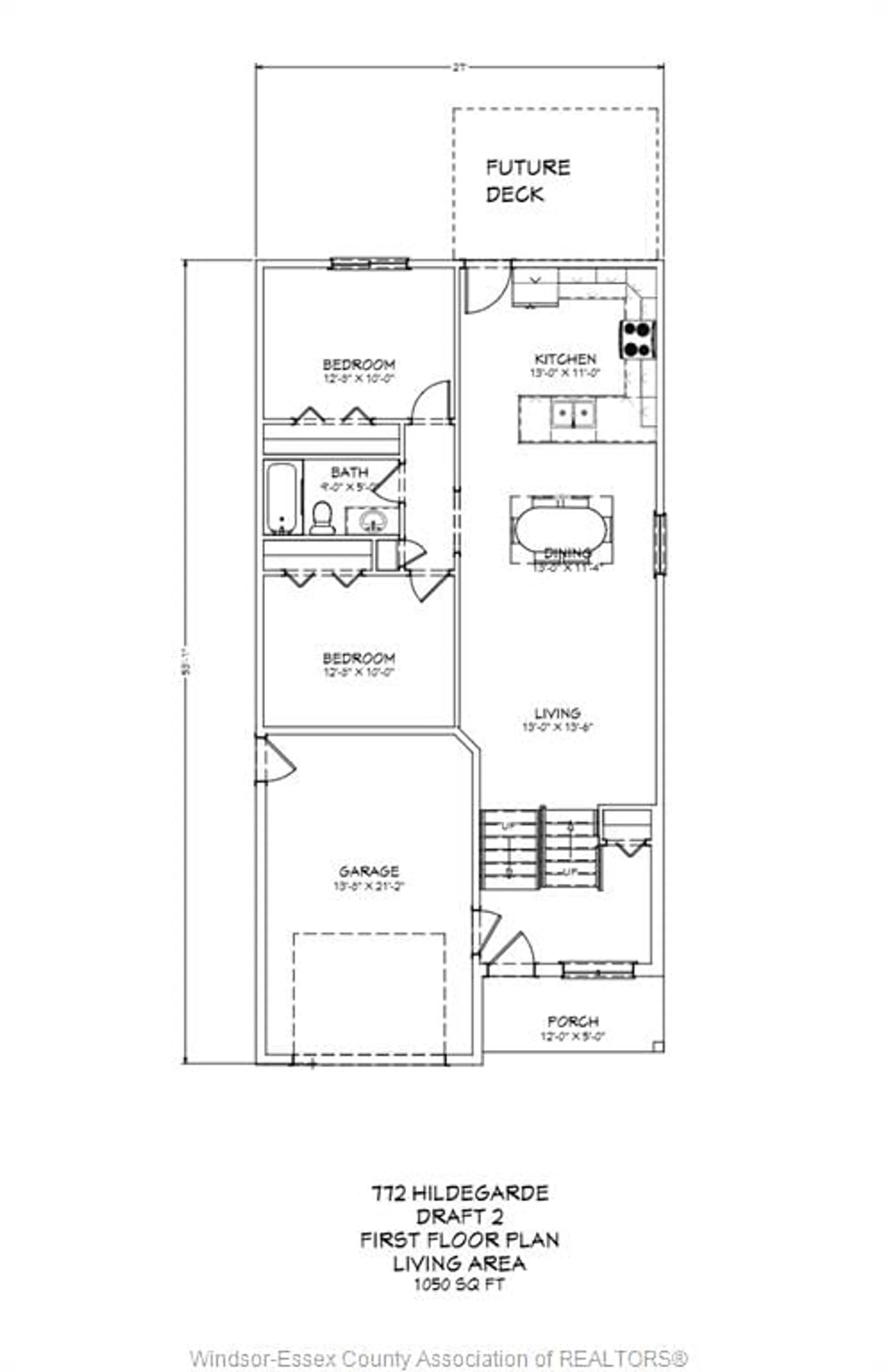 Floor plan for 772 HILDEGARDE Street, Windsor Ontario N8X 2Z8