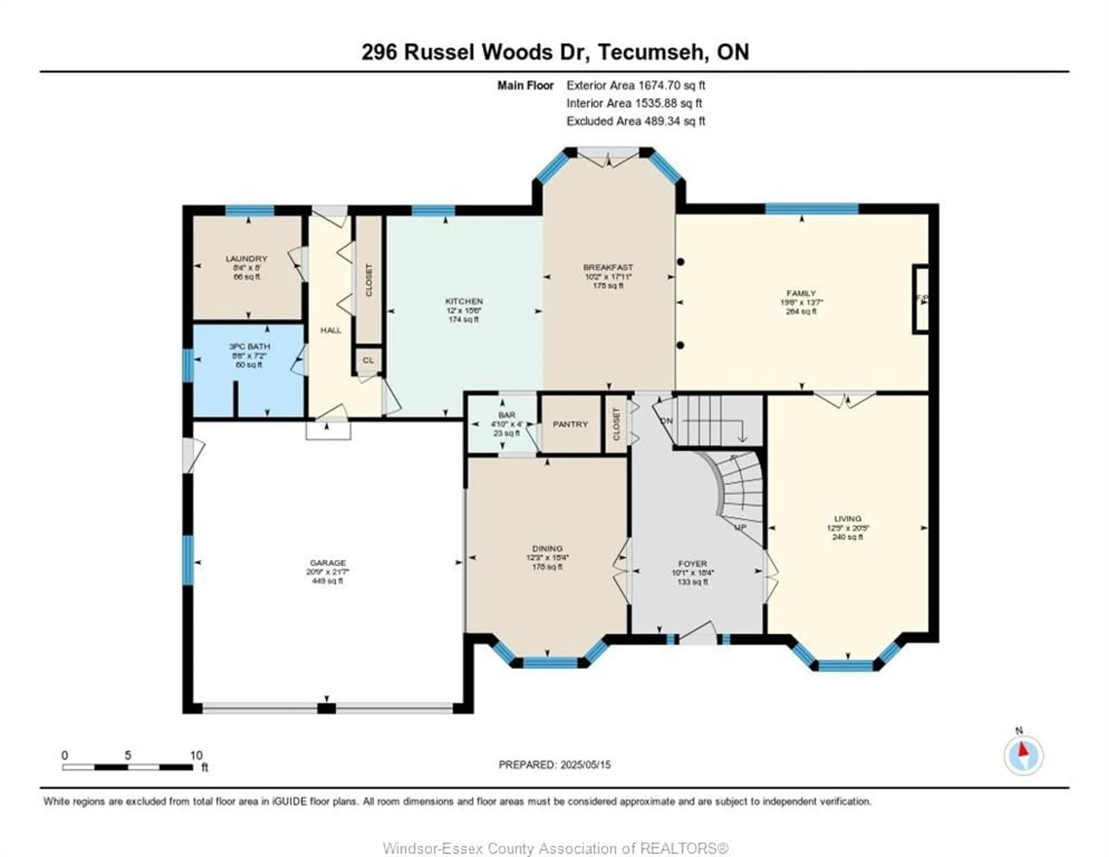 Floor plan for 296 RUSSELL WOODS, Lakeshore Ontario N8N 4K5
